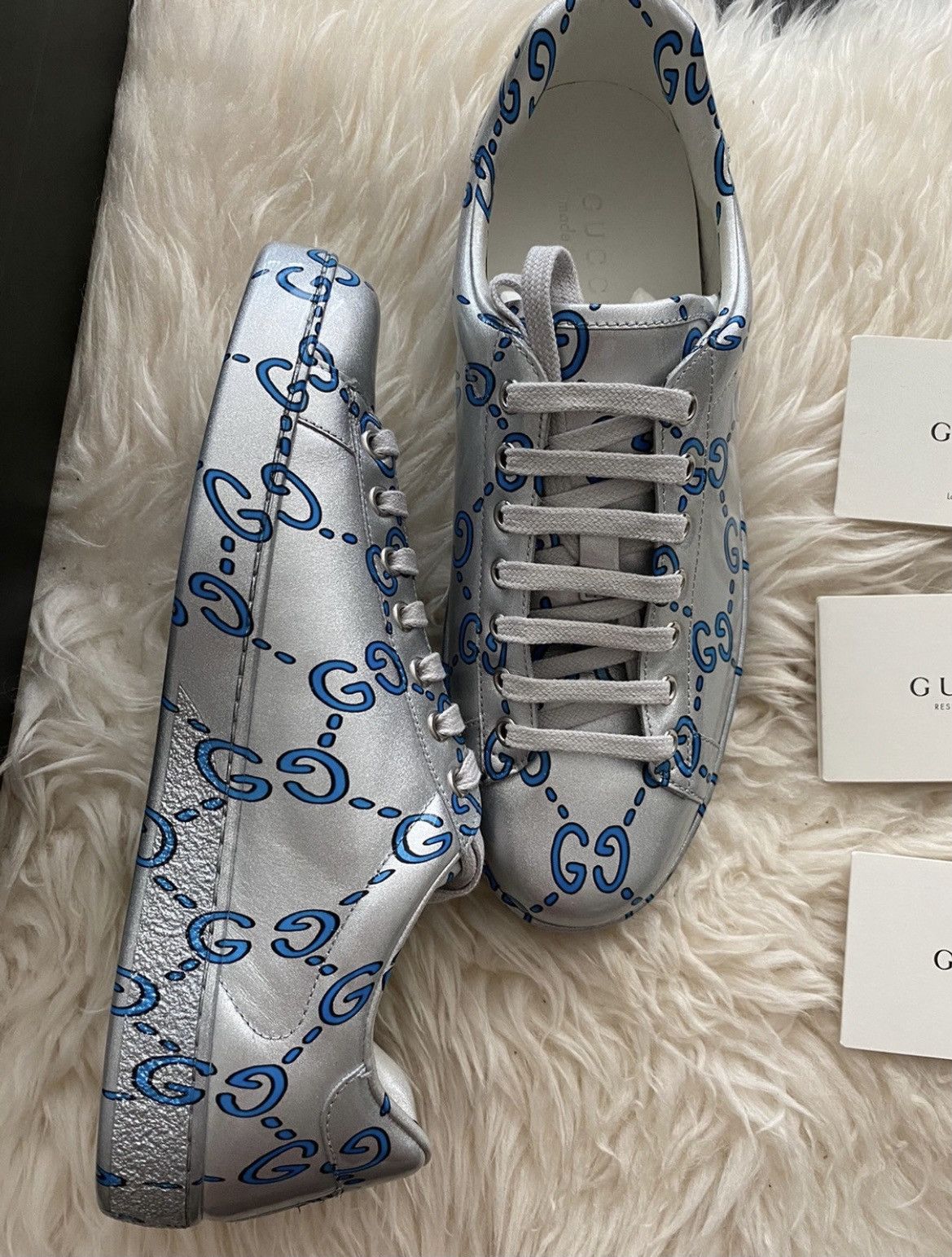 Gucci Limited Edition Brand New Runway ACE GG Logo Leather Sneaker Size US 7.5 / EU 40-41 - 14 Thumbnail