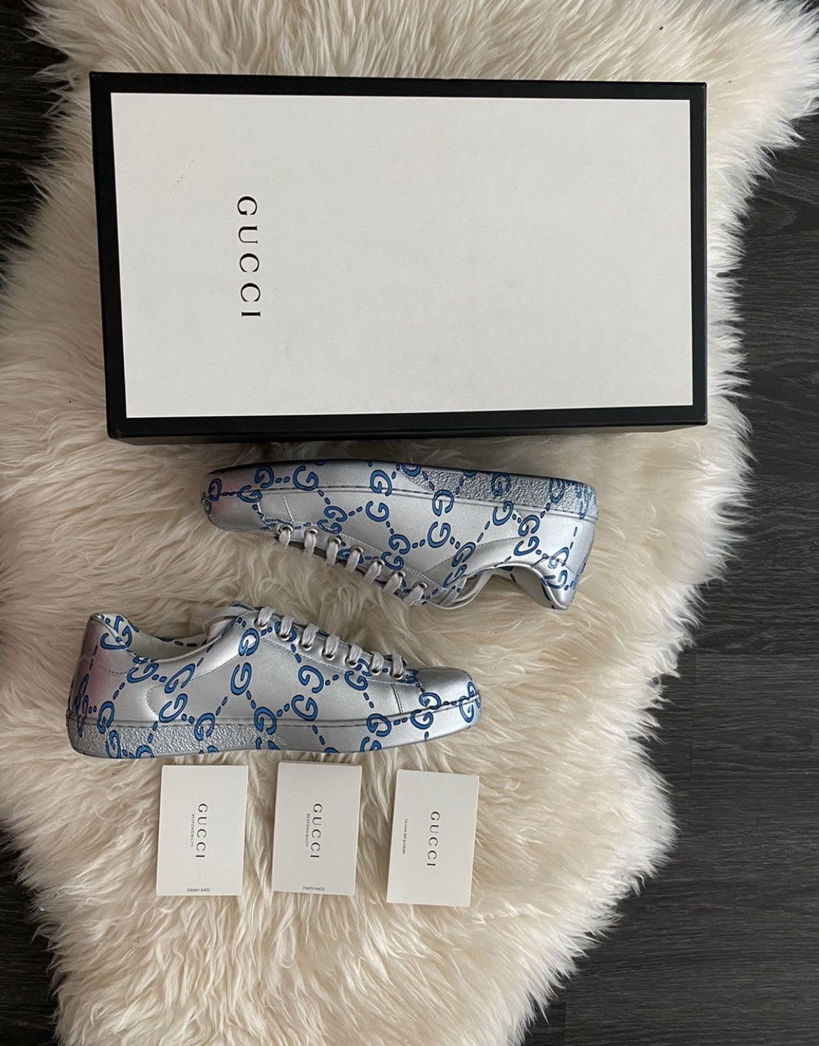 Gucci Limited Edition Brand New Runway ACE GG Logo Leather Sneaker Size US 7.5 / EU 40-41 - 11 Thumbnail