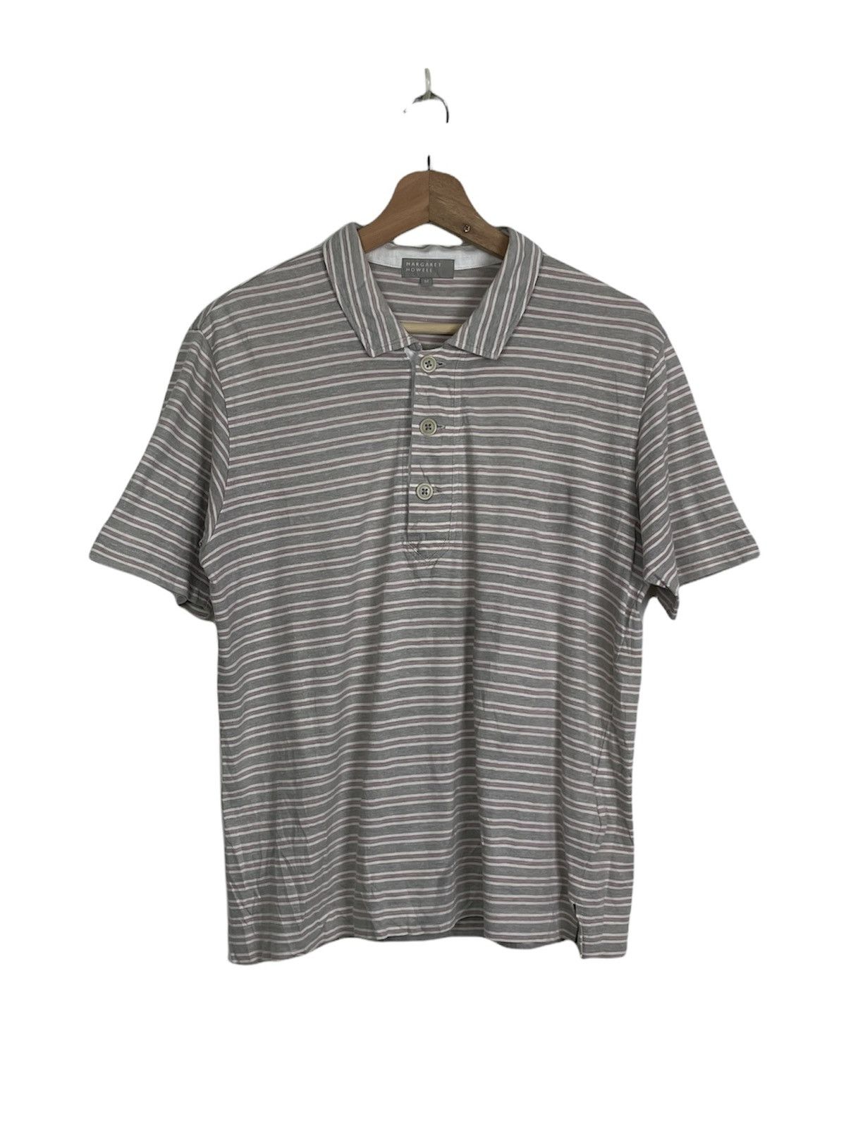 Margaret Howell Japan Polo M Striped Minimalist Cut