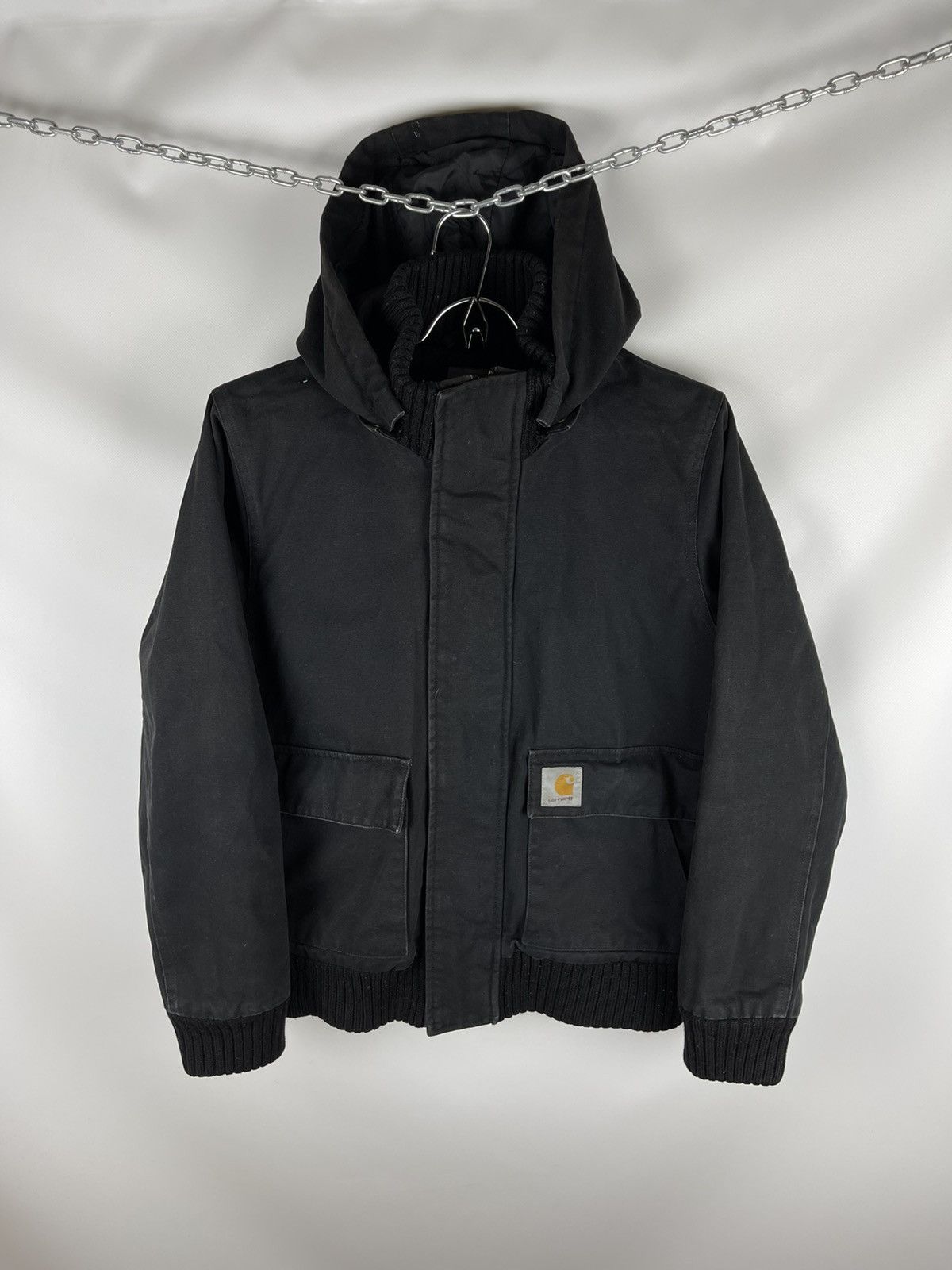 image of Carhartt Vintage Ranger Jacket Used Distressed Denim in Black, Men's (Size Small)