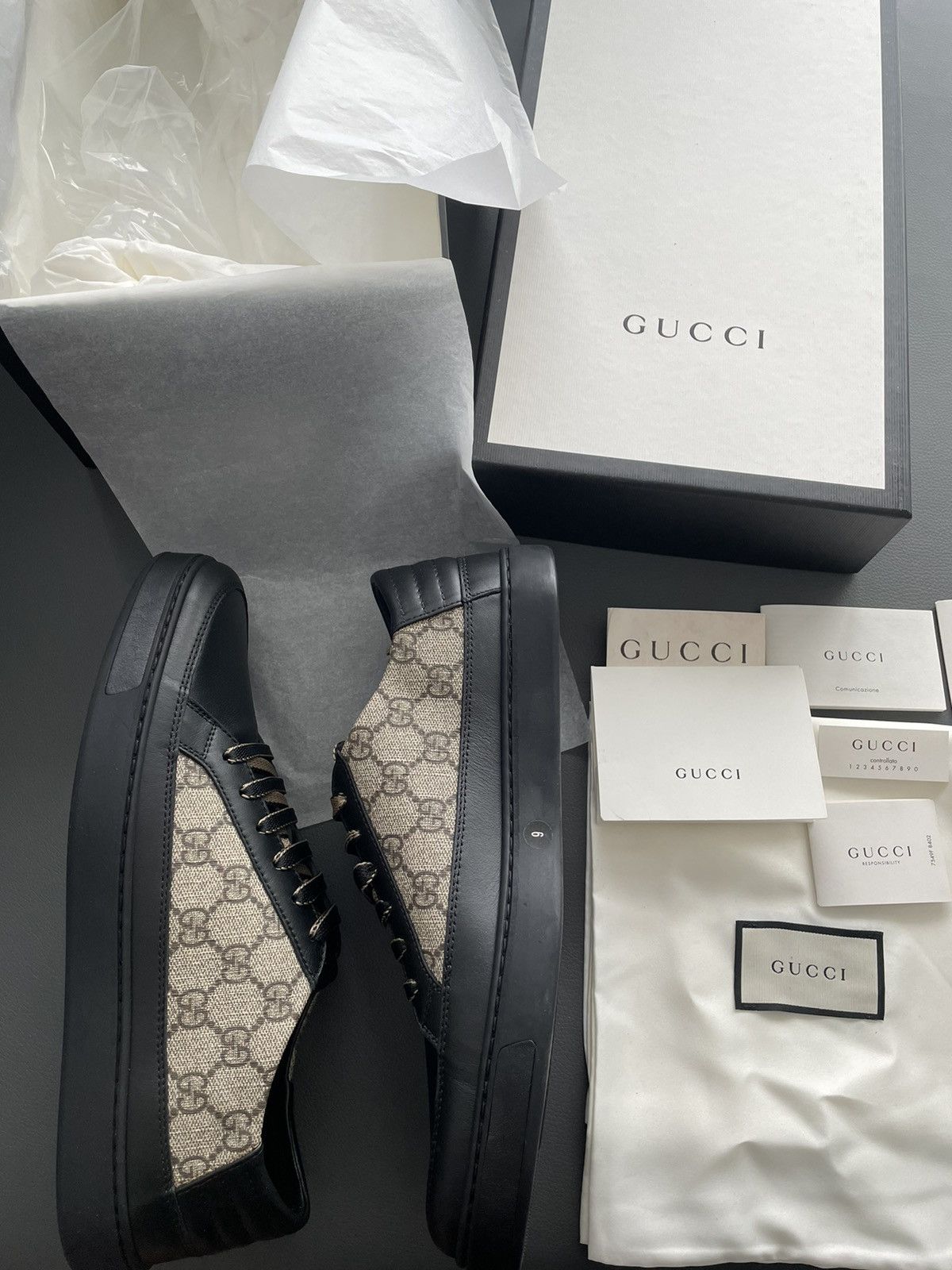 Gucci Limited Edition Supreme Gucci Logo Leather Sneaker Size US 9.5 / EU 42-43 - 9 Thumbnail