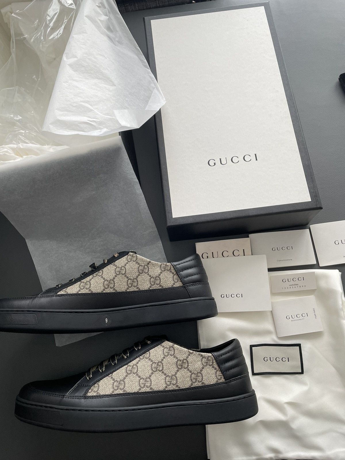 Gucci Limited Edition Supreme Gucci Logo Leather Sneaker Size US 9.5 / EU 42-43 - 15 Thumbnail