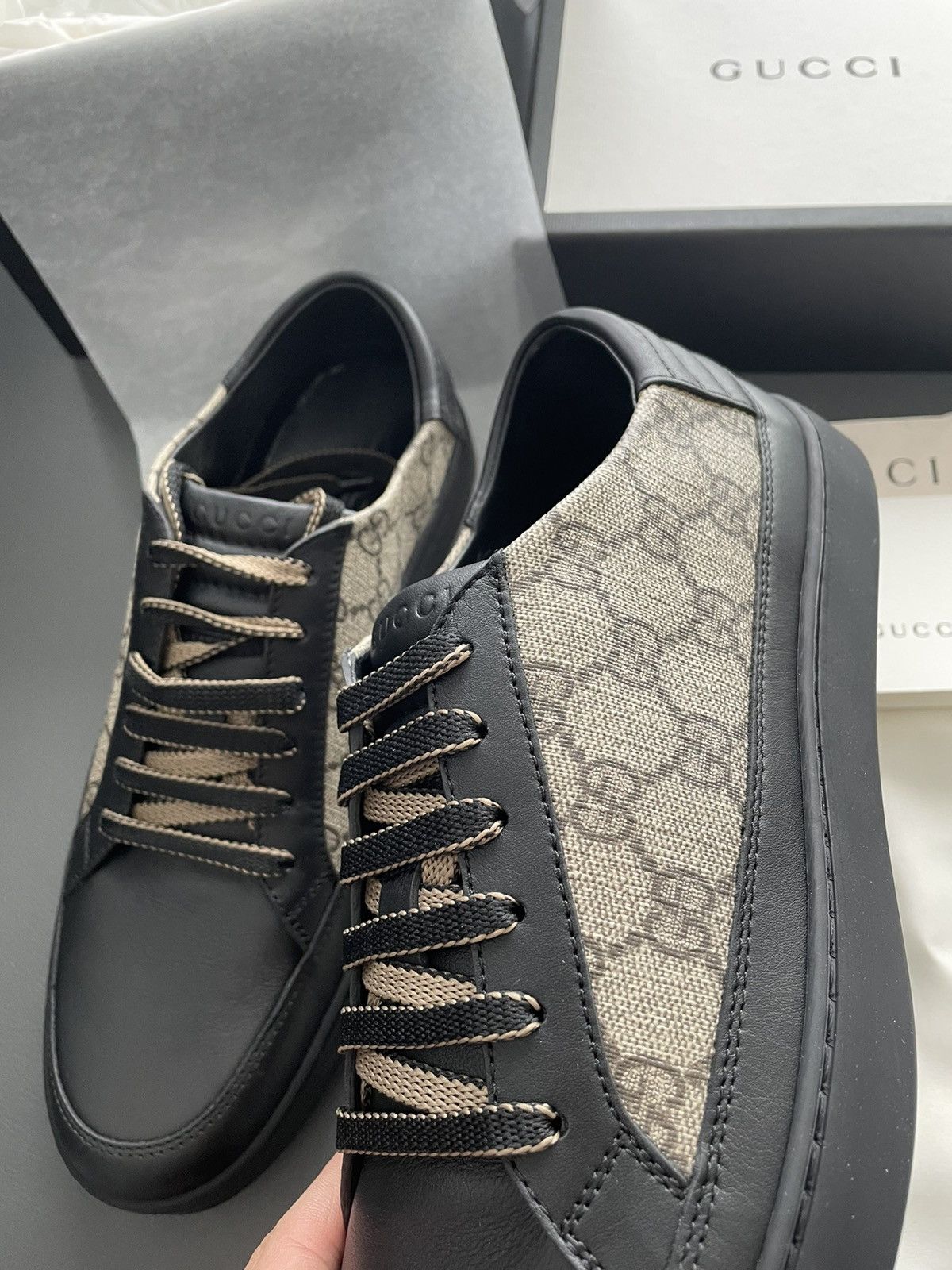 Gucci Limited Edition Supreme Gucci Logo Leather Sneaker Size US 9.5 / EU 42-43 - 17 Thumbnail