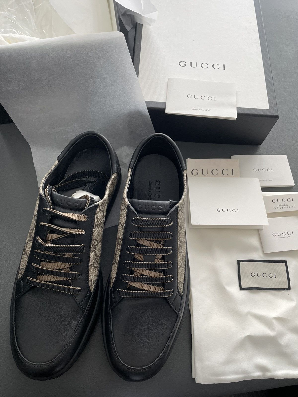 Gucci Limited Edition Supreme Gucci Logo Leather Sneaker Size US 9.5 / EU 42-43 - 20 Thumbnail