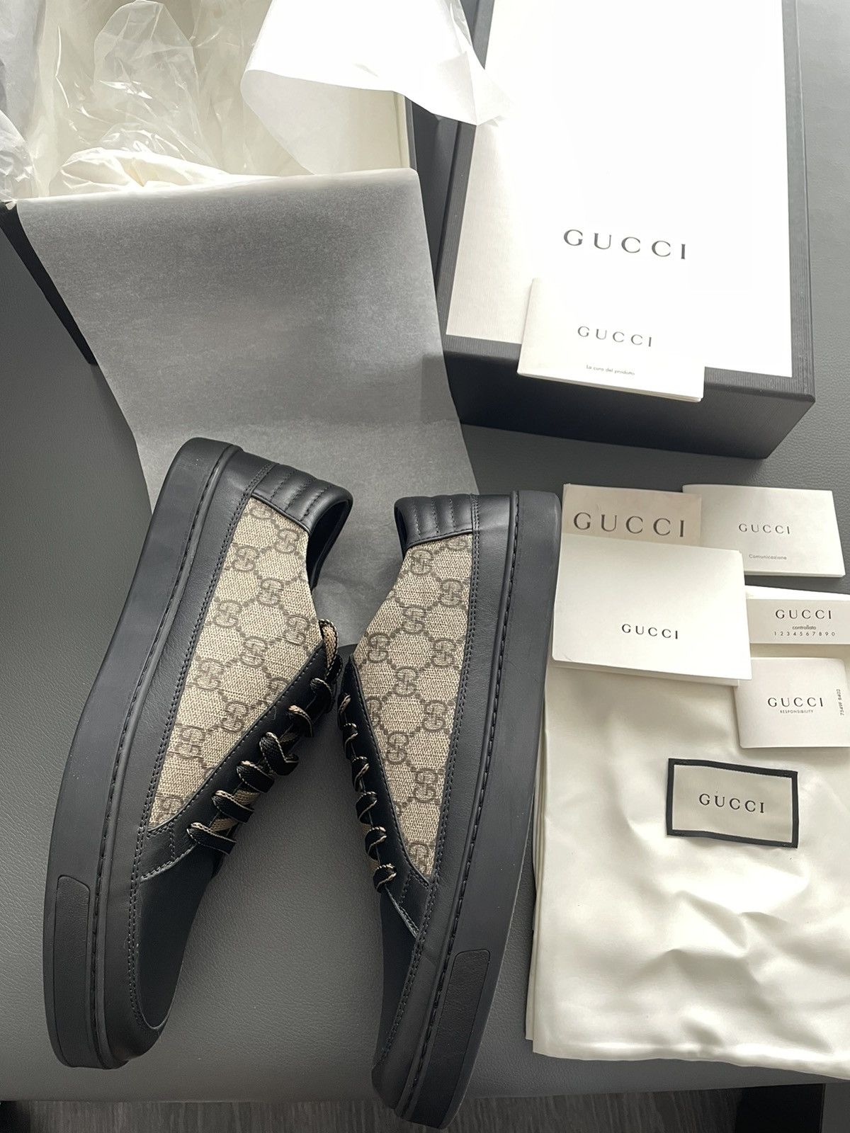 Gucci Limited Edition Supreme Gucci Logo Leather Sneaker Size US 9.5 / EU 42-43 - 2 Thumbnail
