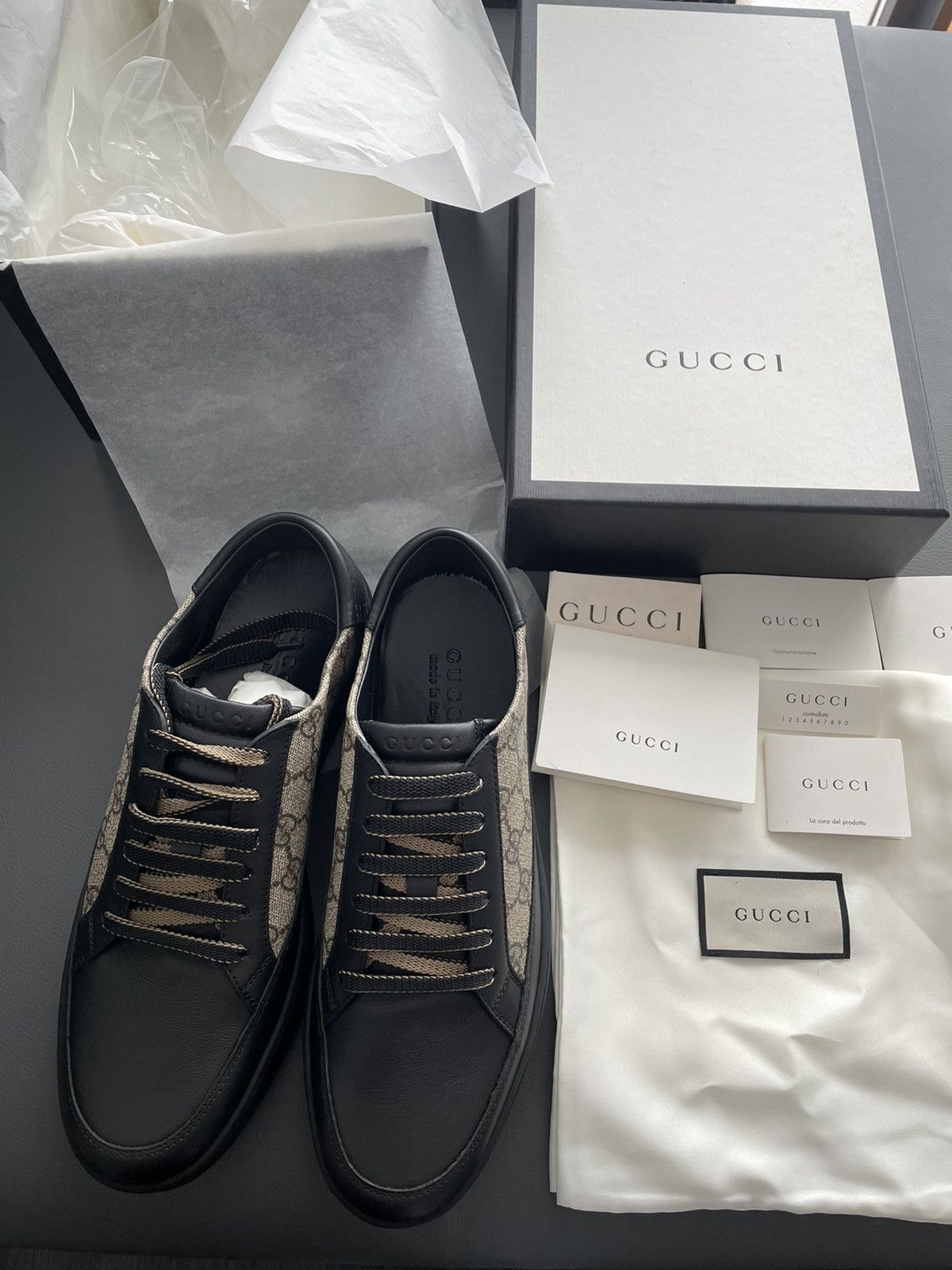Gucci Limited Edition Supreme Gucci Logo Leather Sneaker Size US 9.5 / EU 42-43 - 14 Thumbnail