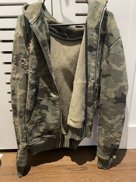 Distressed on sale camo hoodie