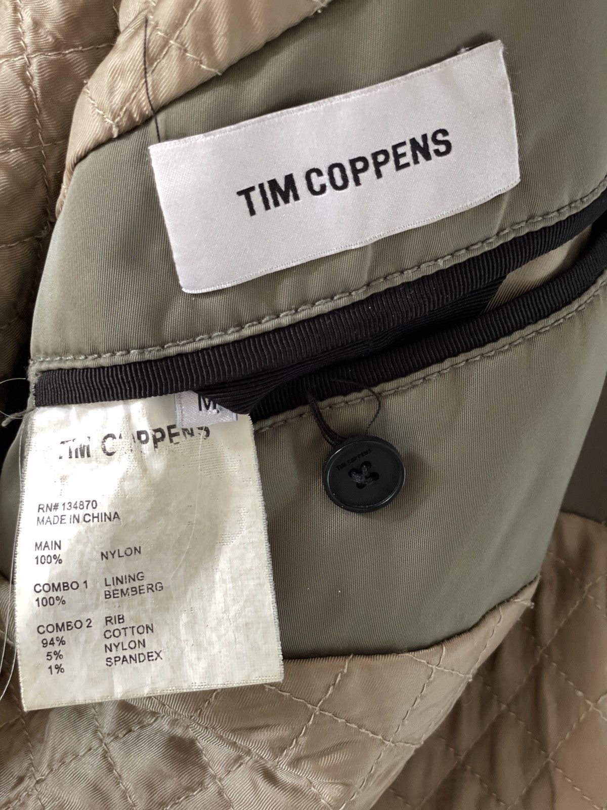 Tim Coppens olive green nylon bomber jacket