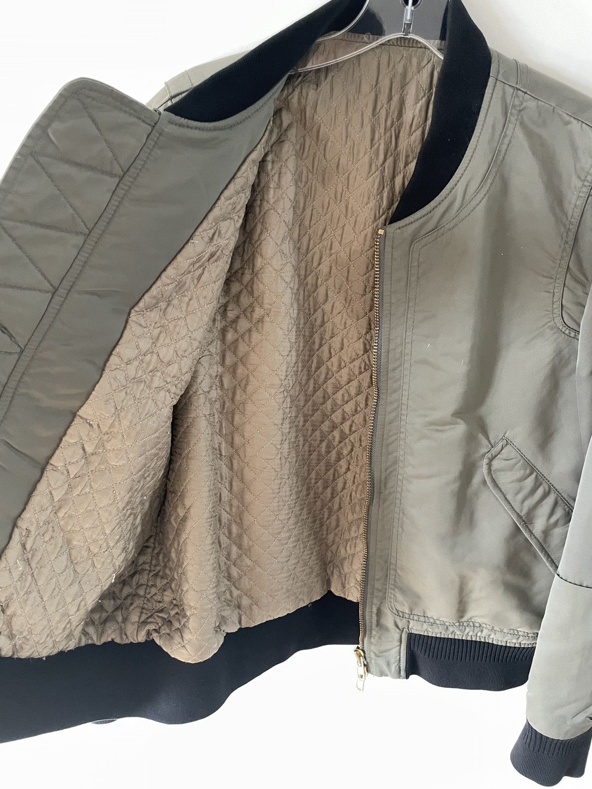 Tim Coppens olive green nylon bomber jacket