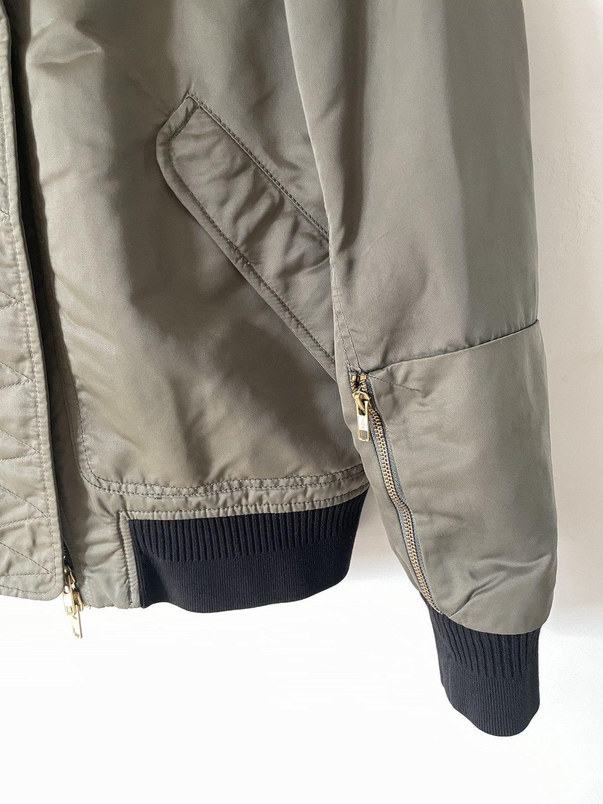 Tim Coppens olive green nylon bomber jacket