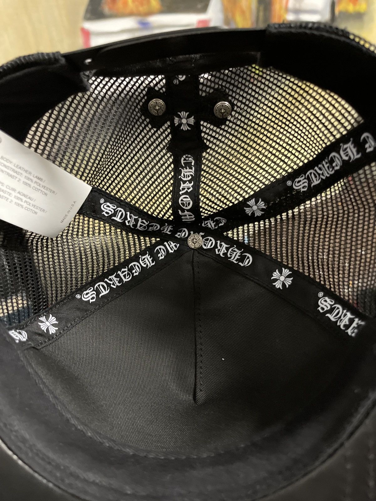 Chrome Hearts Chrome Hearts Cemetery Cross Leather Hat Size ONE SIZE - 7 Thumbnail