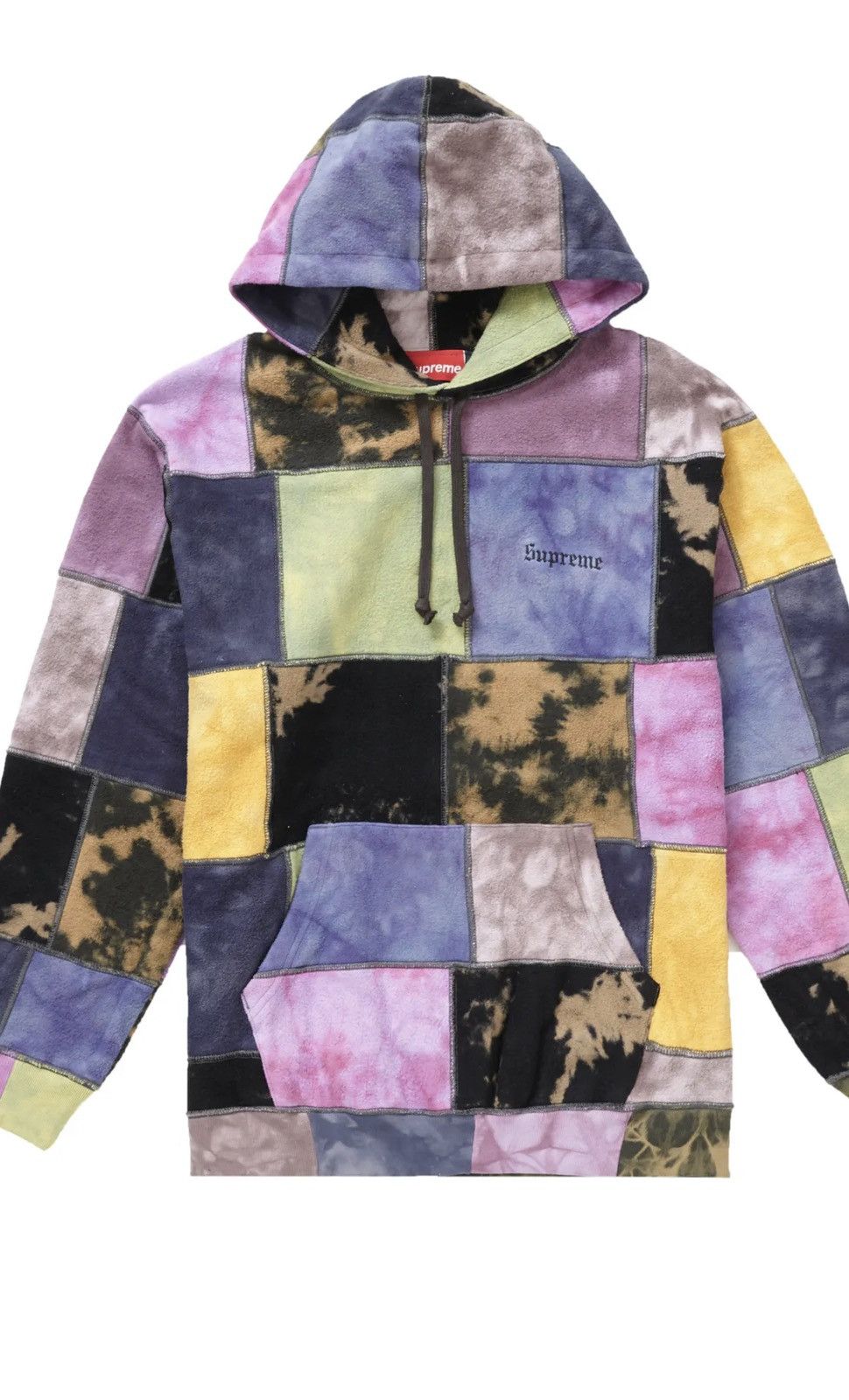 Supreme Supreme SS19 Patchwork Tie Dye Hooded Sweatshirt Size M 
