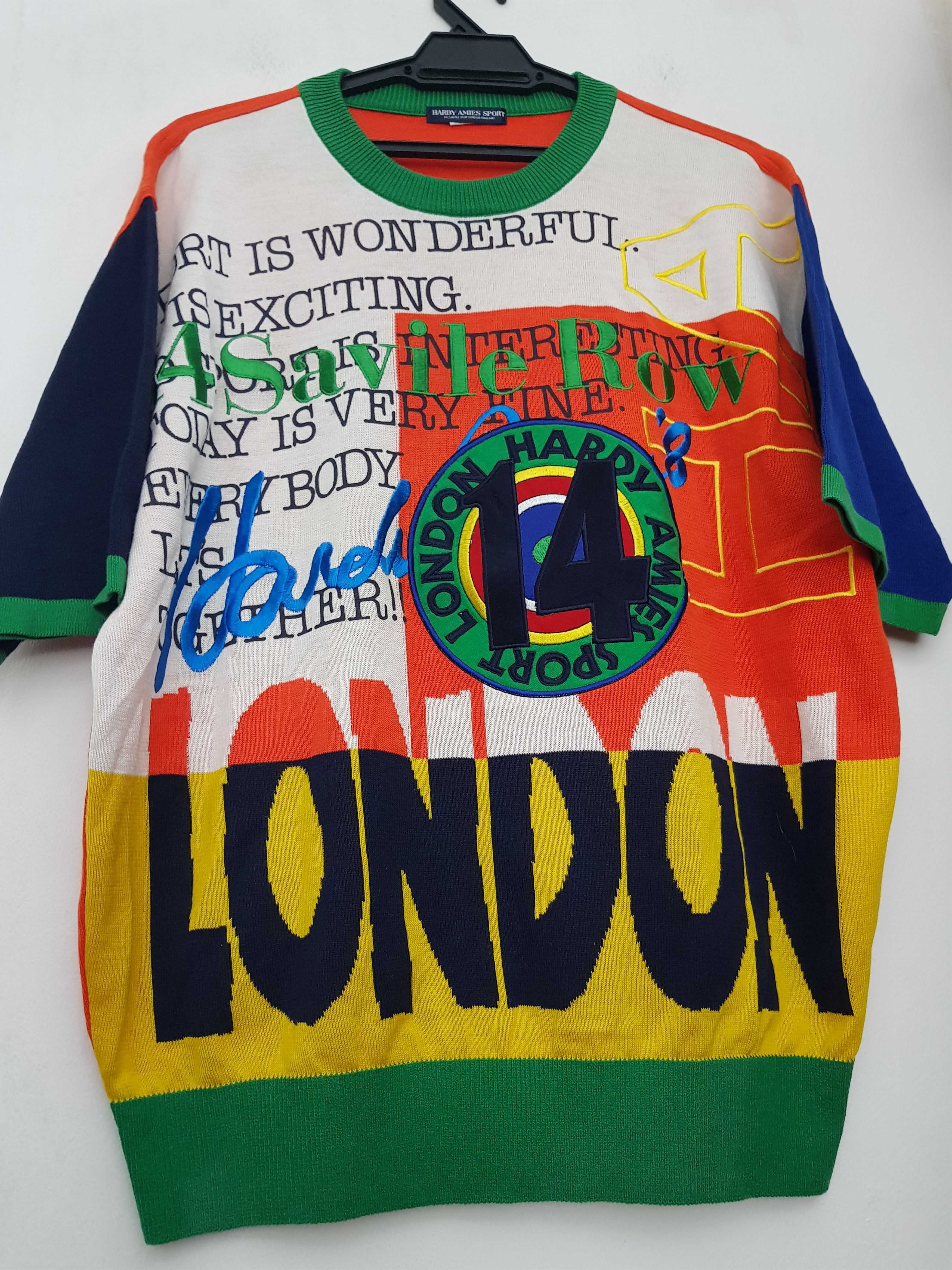 Hardy Amies × Hysteric Glamour × Vintage 90's Vintage Hardy Amies Sport Tops Knitwear Shirt Design Size US M / EU 48-50 / 2 - 3 Thumbnail
