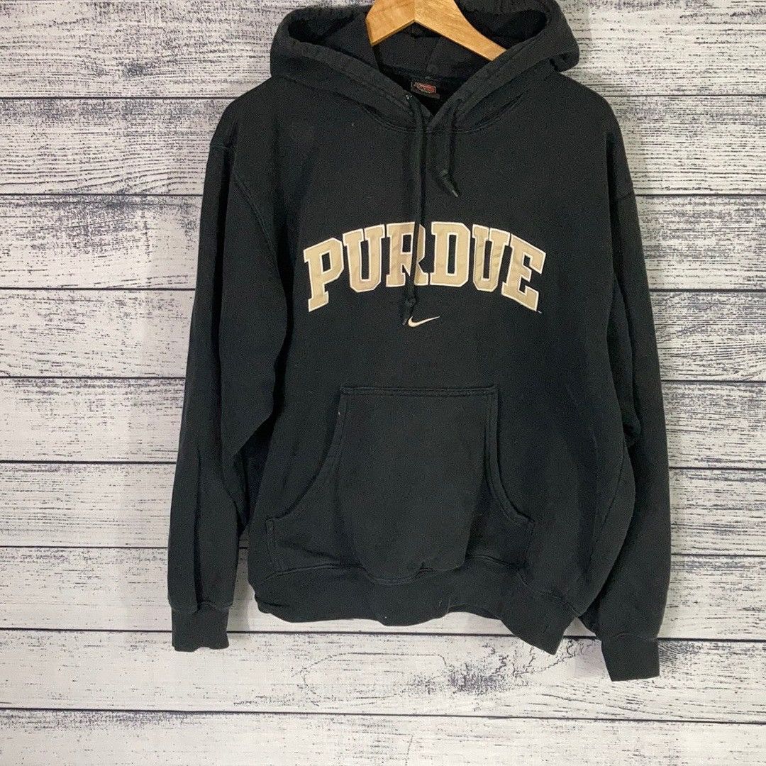 Vintage Nike Team Center Swoosh Check Purdue Hoodie