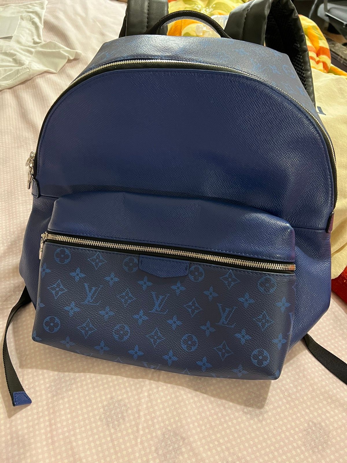 Louis Vuitton Discovery Blue Leather Backpack Bag (Pre-Owned)