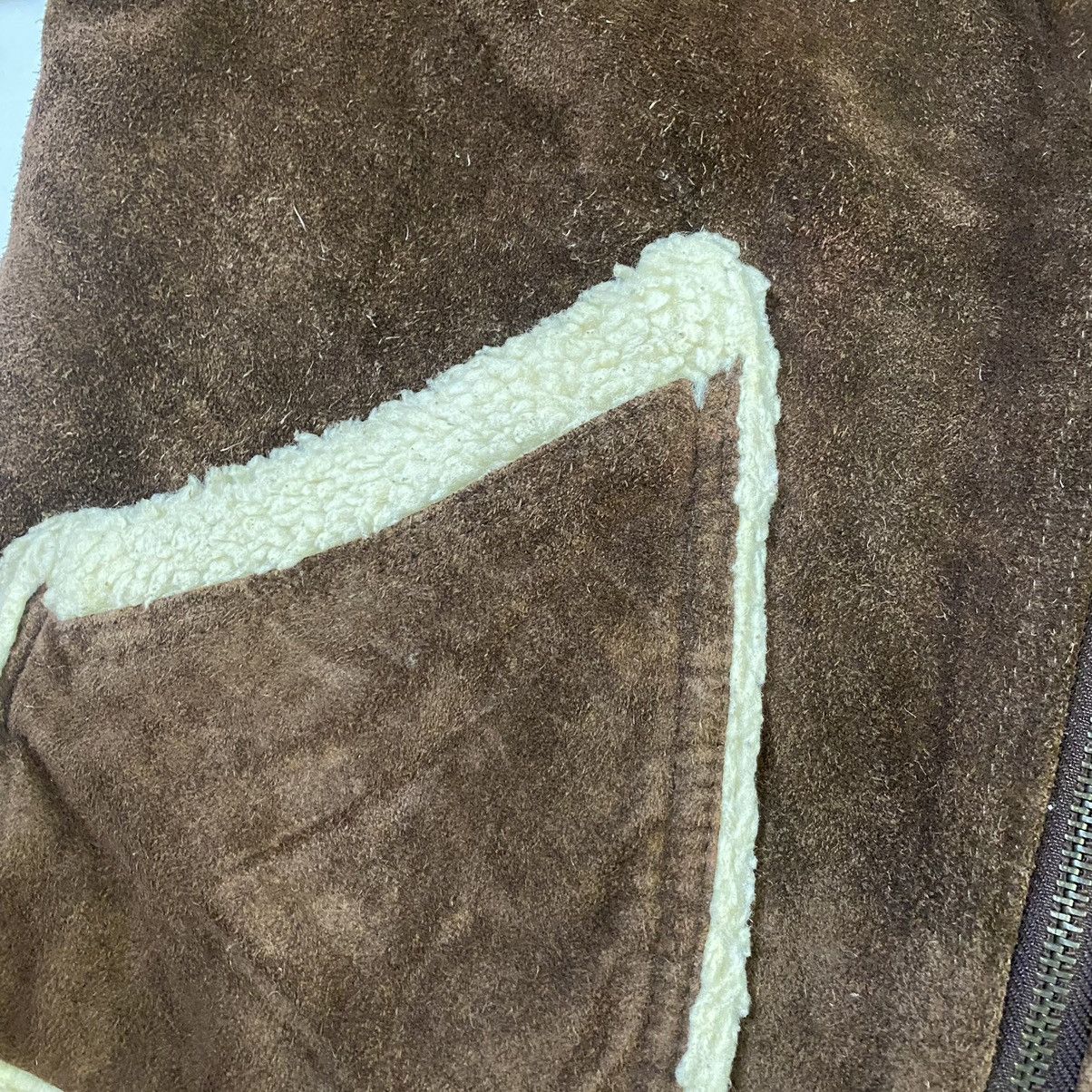 Genuine Leather vintage suede sherpa leather jacket zipper up Size US M / EU 48-50 / 2 - 6 Thumbnail