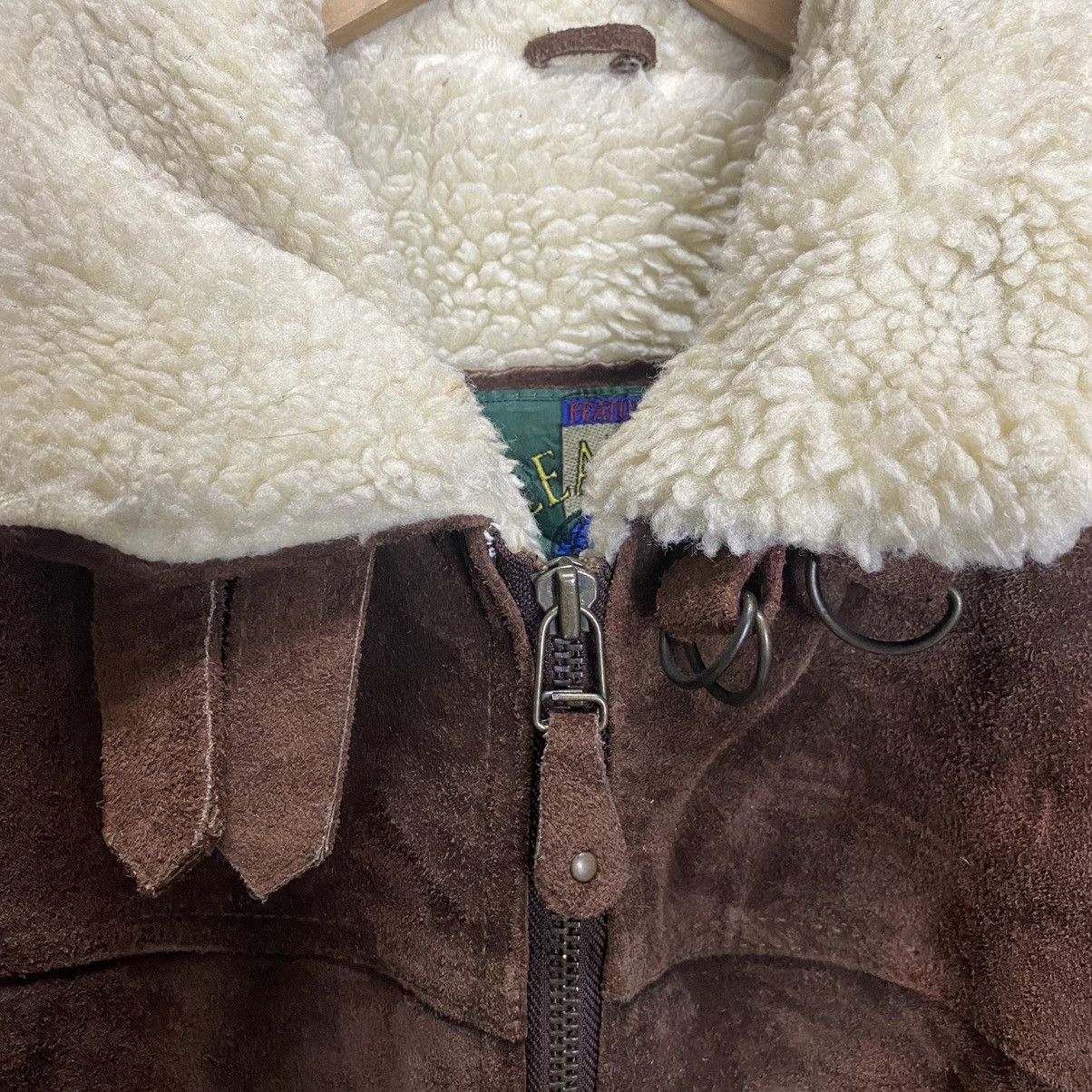 Genuine Leather vintage suede sherpa leather jacket zipper up Size US M / EU 48-50 / 2 - 5 Thumbnail
