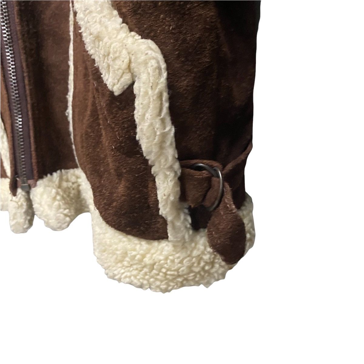Genuine Leather vintage suede sherpa leather jacket zipper up Size US M / EU 48-50 / 2 - 4 Thumbnail