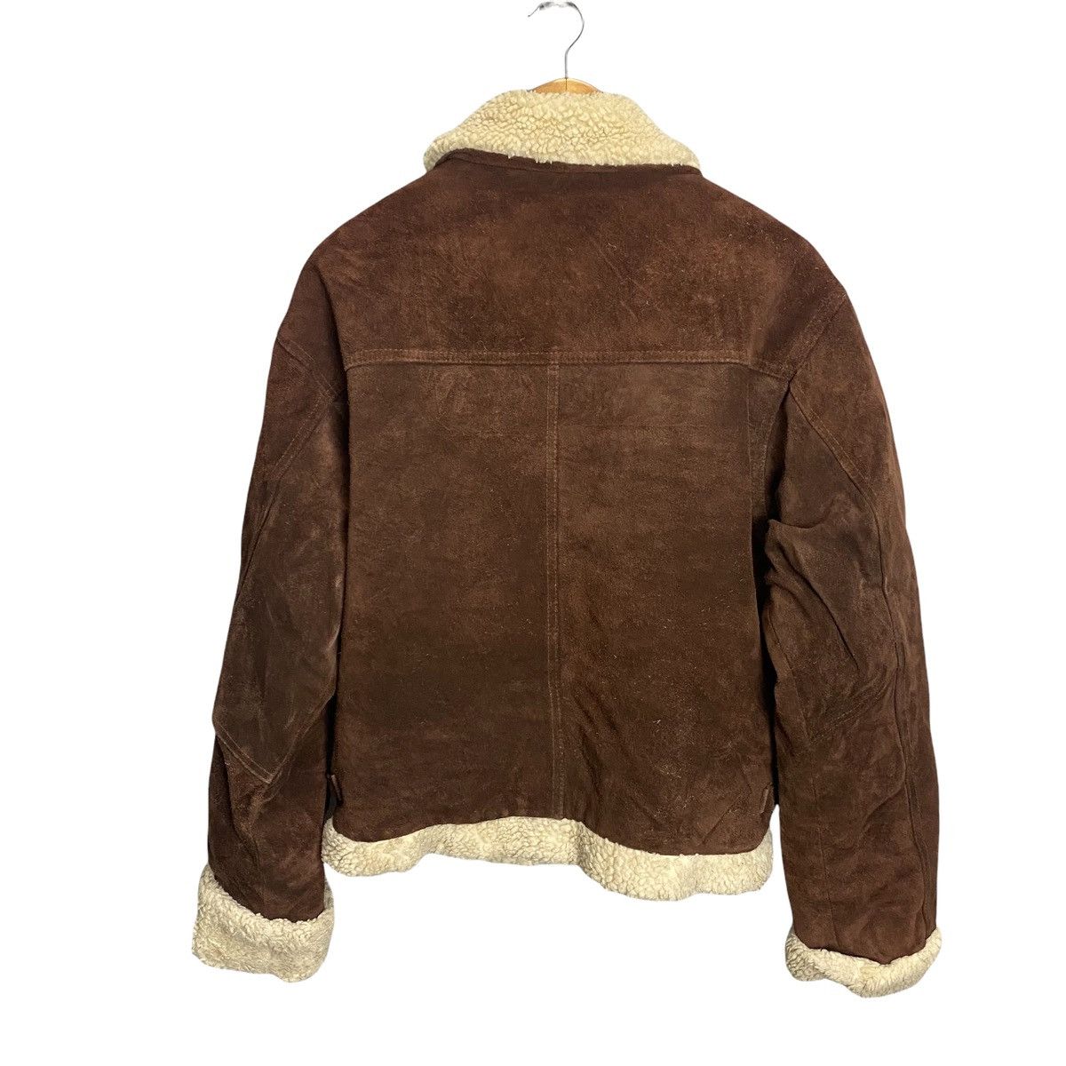 Genuine Leather vintage suede sherpa leather jacket zipper up Size US M / EU 48-50 / 2 - 2 Thumbnail