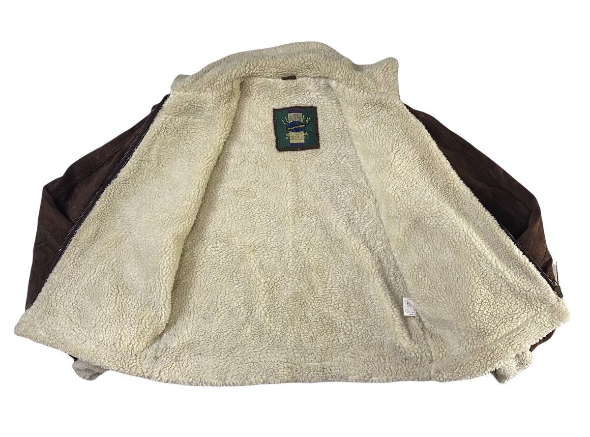 Genuine Leather vintage suede sherpa leather jacket zipper up Size US M / EU 48-50 / 2 - 9 Thumbnail