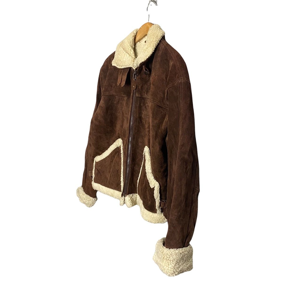 Genuine Leather vintage suede sherpa leather jacket zipper up Size US M / EU 48-50 / 2 - 3 Thumbnail