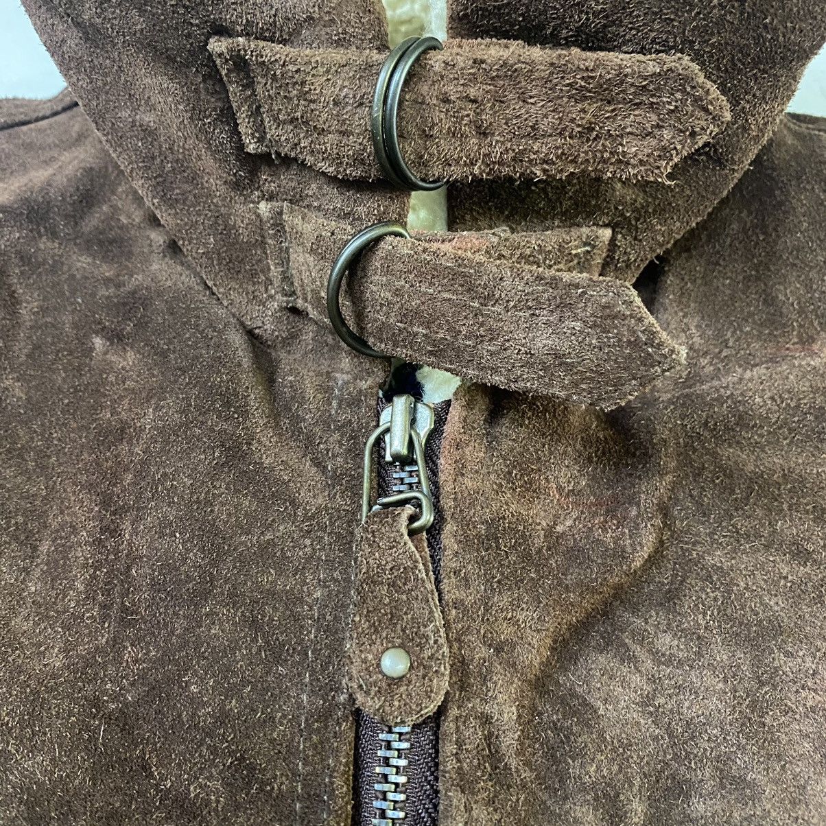 Genuine Leather vintage suede sherpa leather jacket zipper up Size US M / EU 48-50 / 2 - 10 Thumbnail