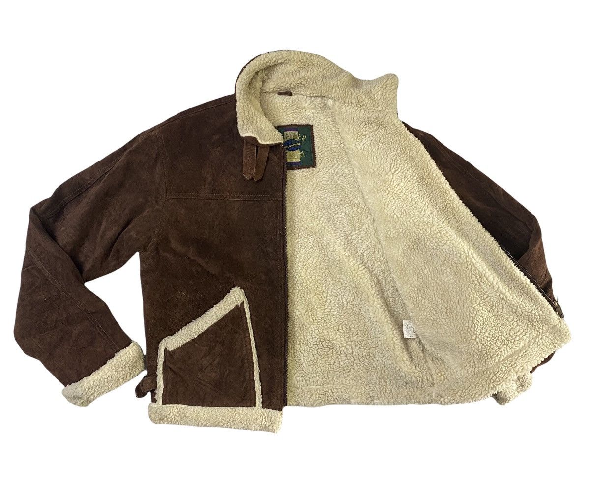 Genuine Leather vintage suede sherpa leather jacket zipper up Size US M / EU 48-50 / 2 - 8 Thumbnail