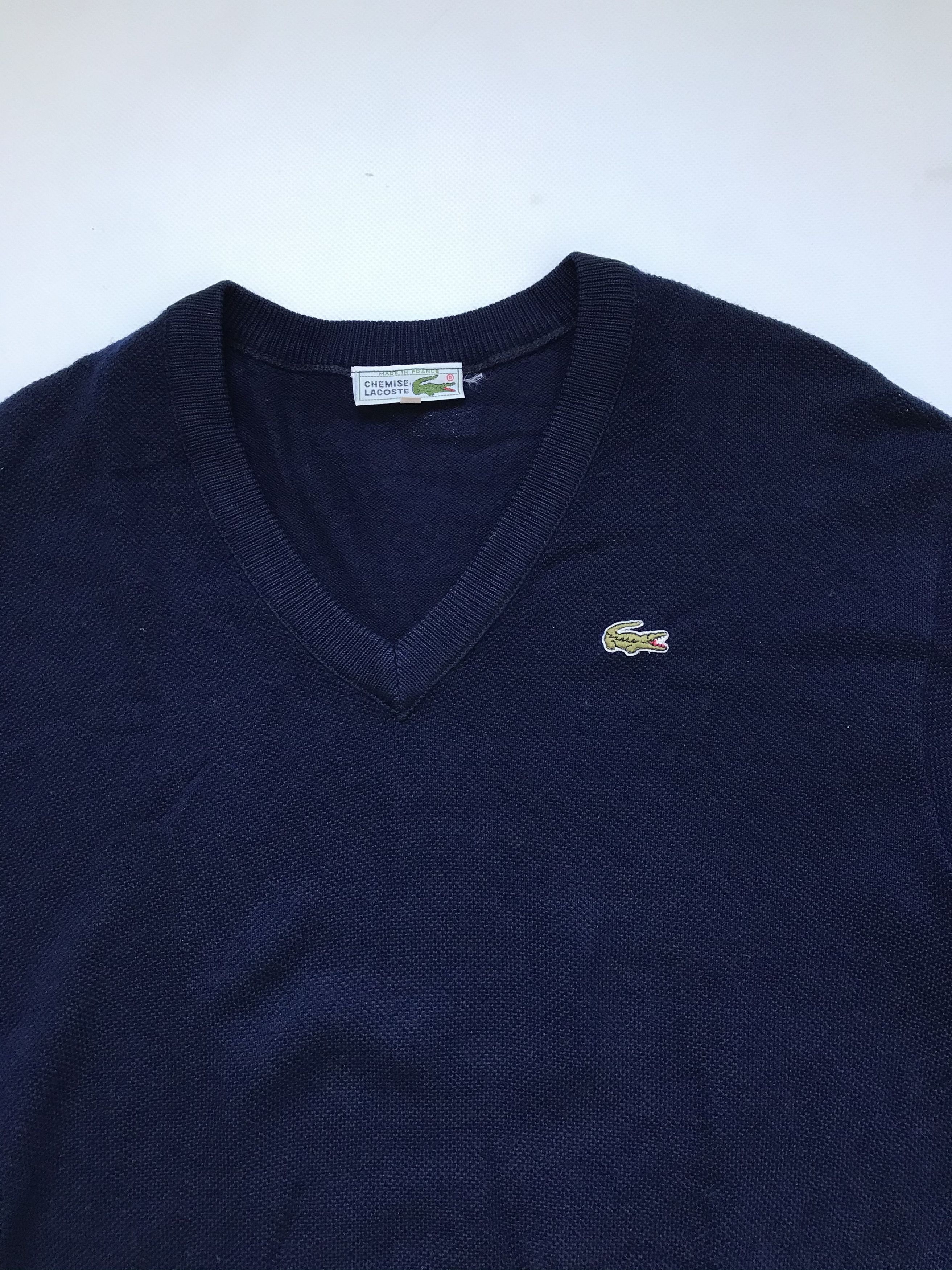 Lacoste Lacoste Vintage France V neck Jumper Sweater Wool Size US L / EU 52-54 / 3 - 3 Thumbnail