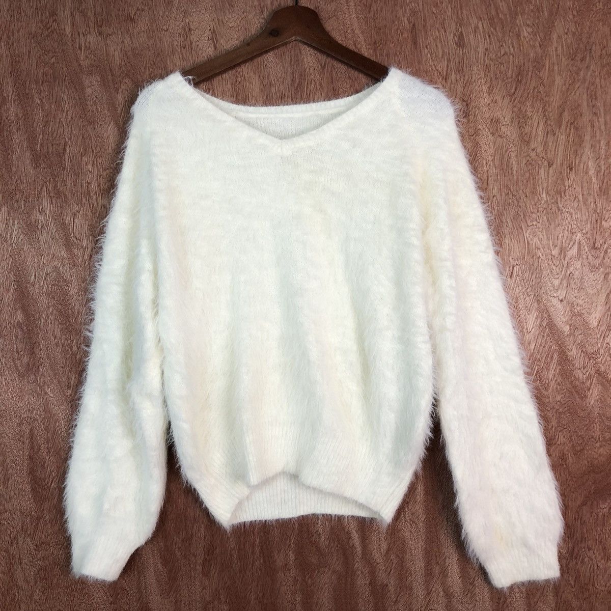 Homespun Knitwear × Japanese Brand Anap Mumpe White Mohair Shag Shaggy Knitwear #c349 Size M / US 6-8 / IT 42-44 - 3 Thumbnail