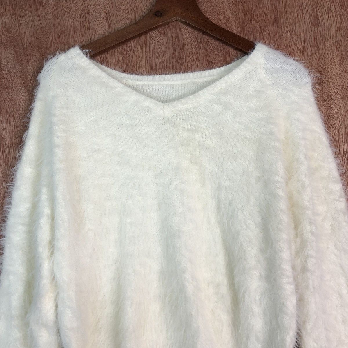 Homespun Knitwear × Japanese Brand Anap Mumpe White Mohair Shag Shaggy Knitwear #c349 Size M / US 6-8 / IT 42-44 - 2 Thumbnail