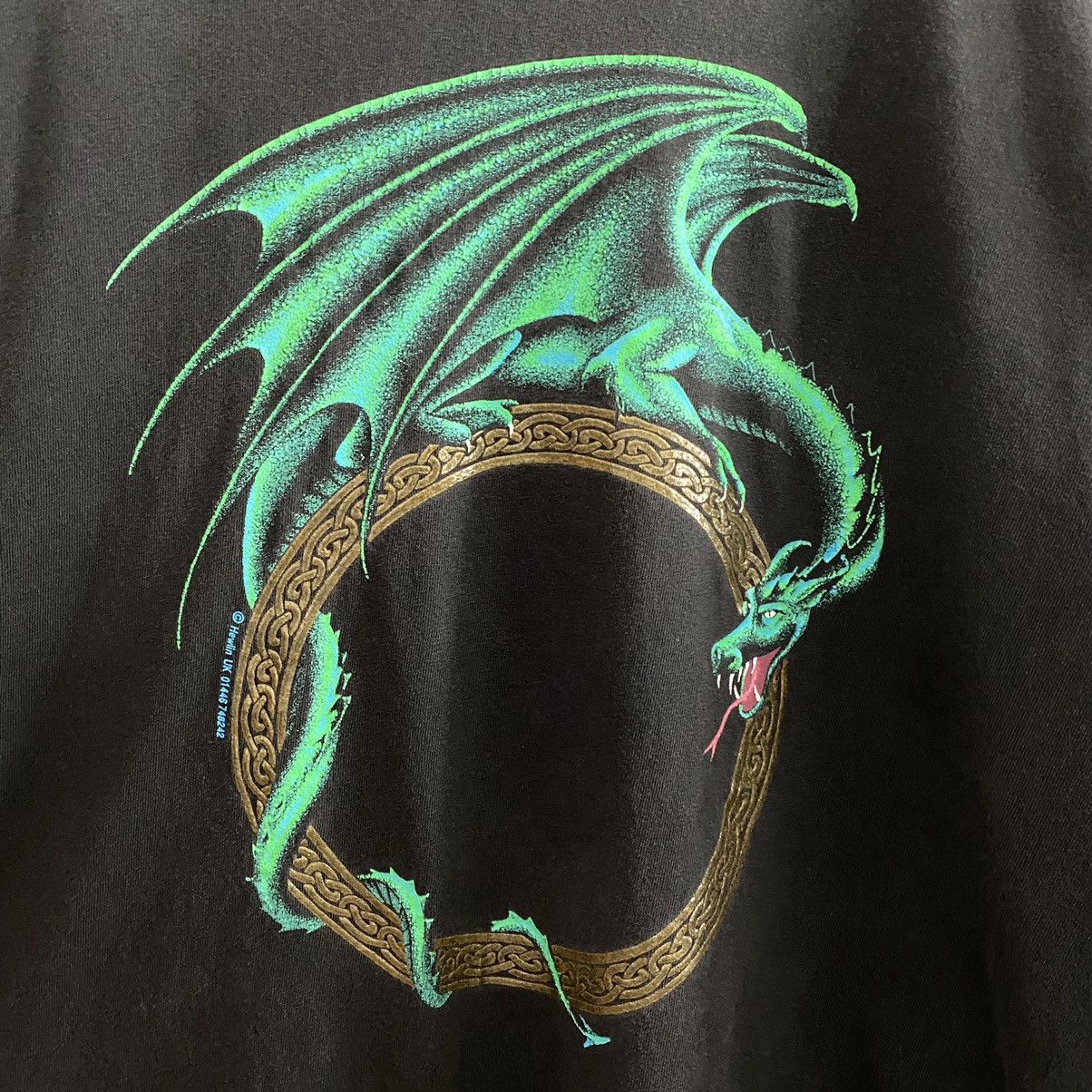 Designer × Vintage Vintage Hewlin Dragon Graphic Tee Travis Scott Style Size US XL / EU 56 / 4 - 2 Thumbnail