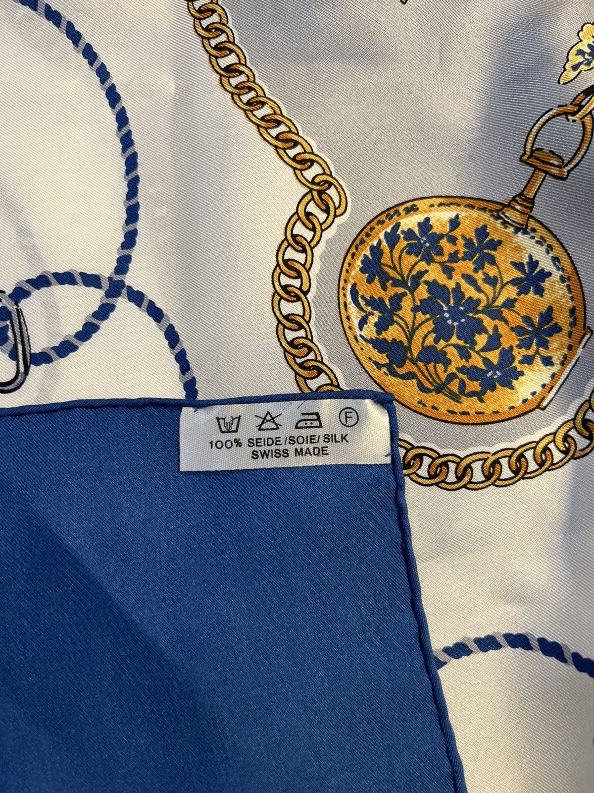 Rolex Vintage Blue and Gold Rolex Silk Scarf Grailed