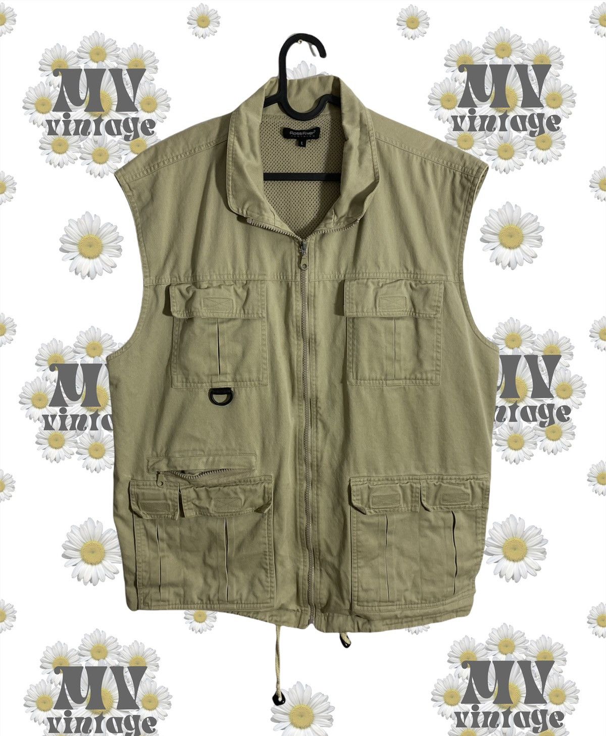 ウェア 90s LAND'S END fisherman vest お気に入り Vest Fisherman 90s End Land's L Multi-Color