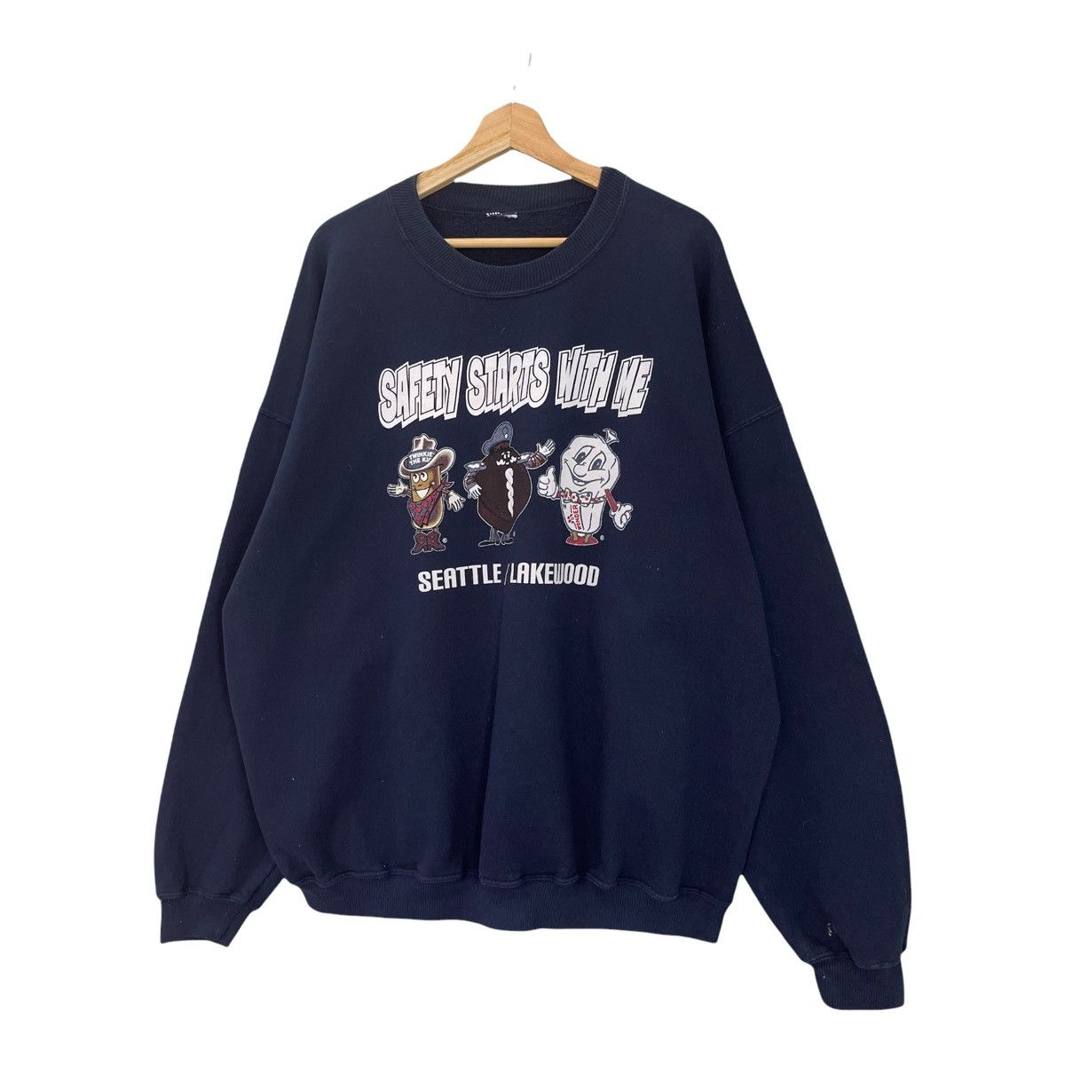 Japanese Brand 90s Safety Star With Me Crewneck Sweatshirt Size XXL Size US XXL / EU 58 / 5 - 3 Thumbnail