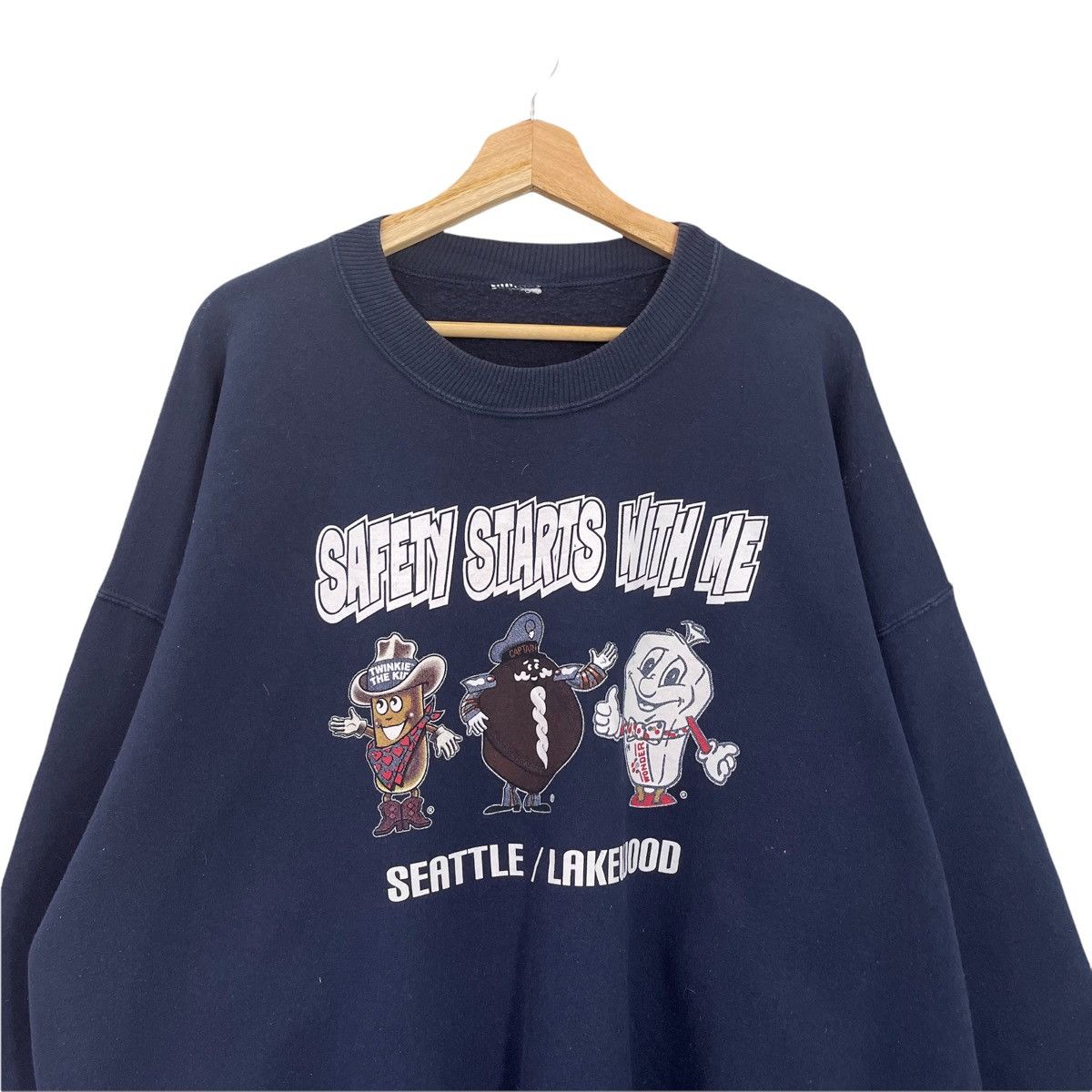 Japanese Brand 90s Safety Star With Me Crewneck Sweatshirt Size XXL Size US XXL / EU 58 / 5 - 4 Thumbnail