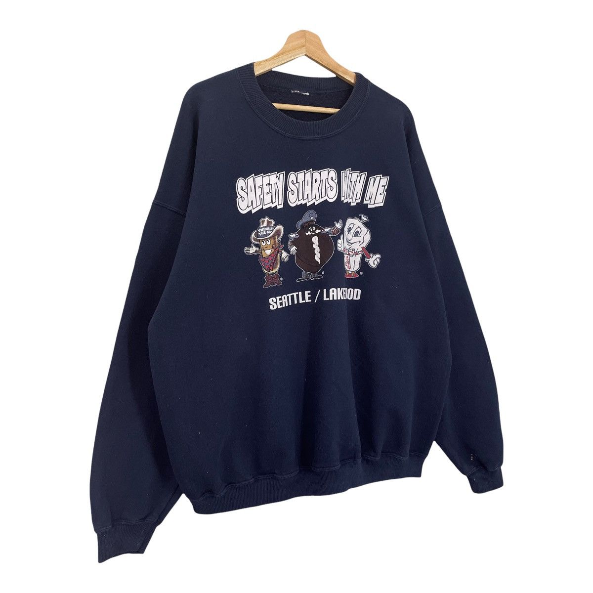 Japanese Brand 90s Safety Star With Me Crewneck Sweatshirt Size XXL Size US XXL / EU 58 / 5 - 2 Thumbnail