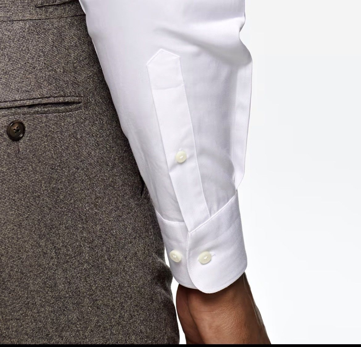 Suitsupply Suitsupply Egyptian Cotton White Fine Twill Slim Fit Shirt Size US M / EU 48-50 / 2 - 4 Thumbnail