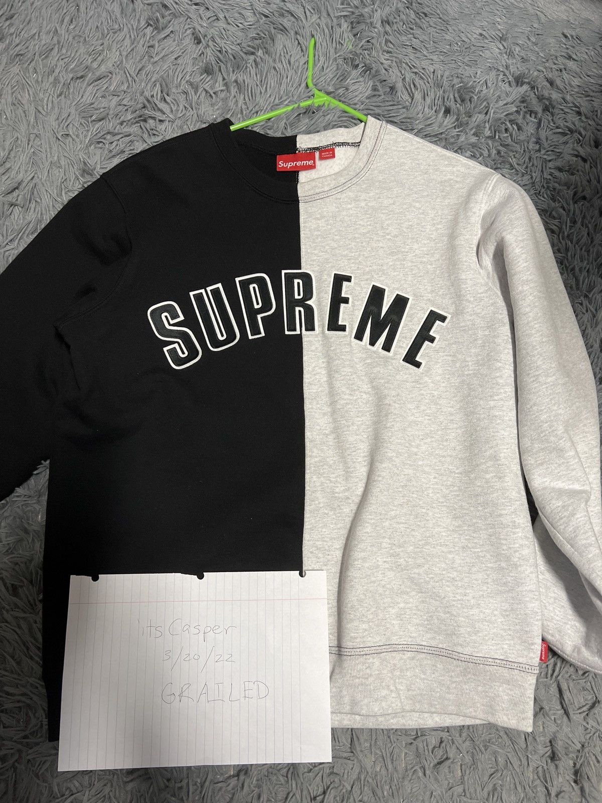 Supreme split selling crew neck