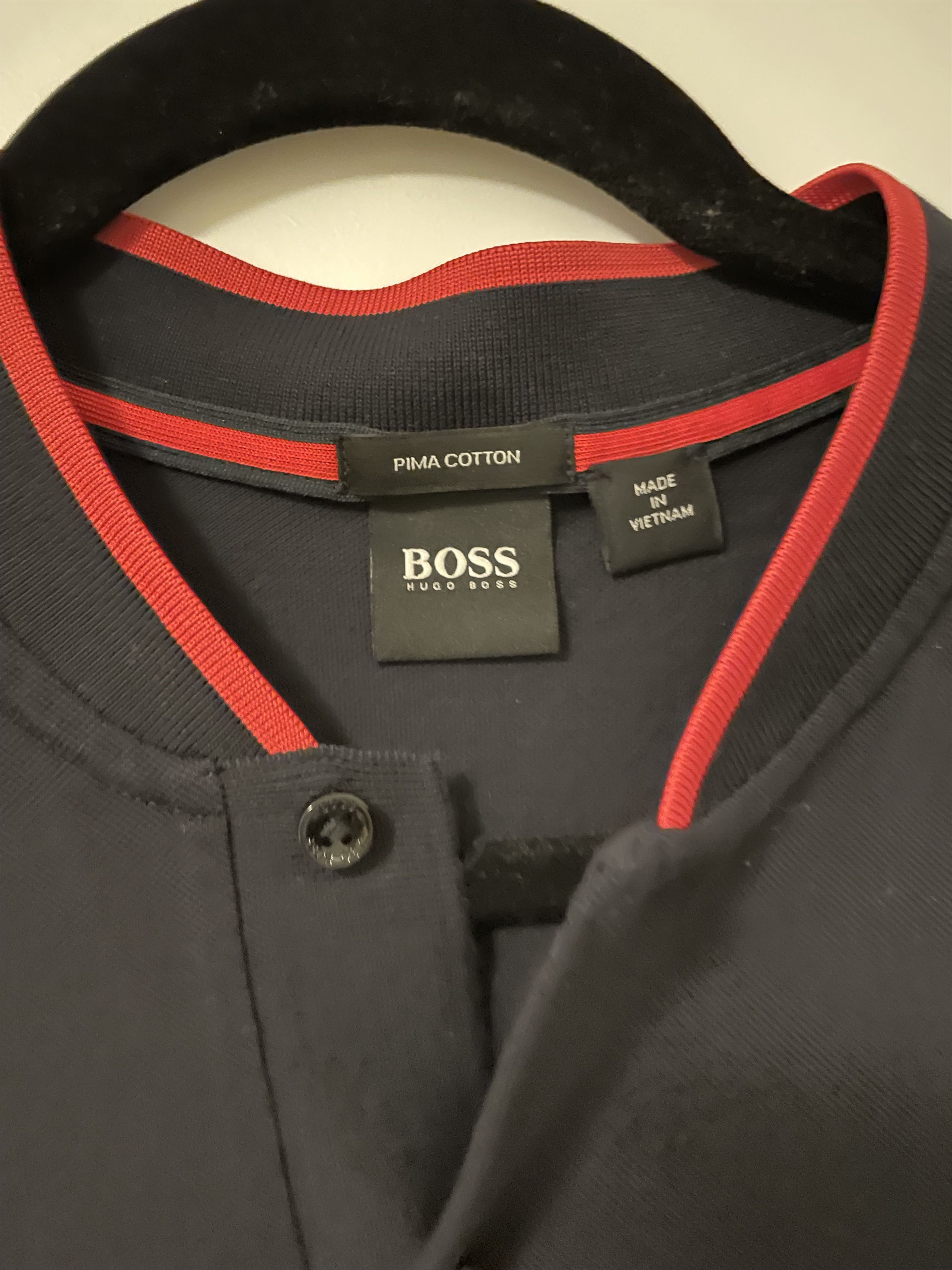 Hugo Boss HENLEY-NECKLINE POLO SHIRT IN A COTTON BLEND | Grailed