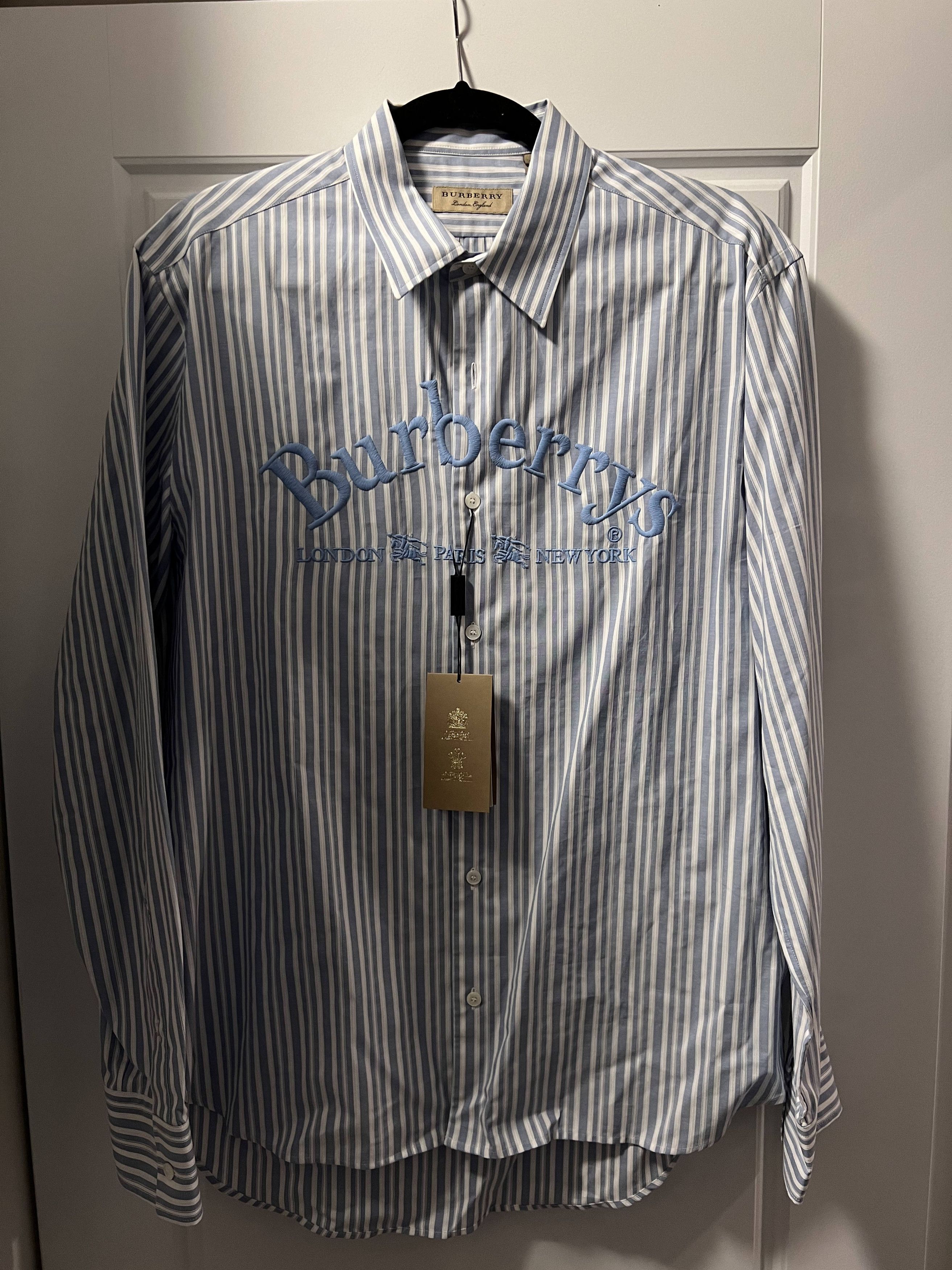 BURBERRY Logo Embroidered Button Up