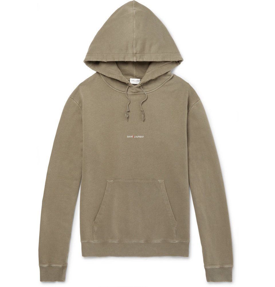 Saint Laurent Paris Saint Laurent Box Logo Hoodie Green Grailed