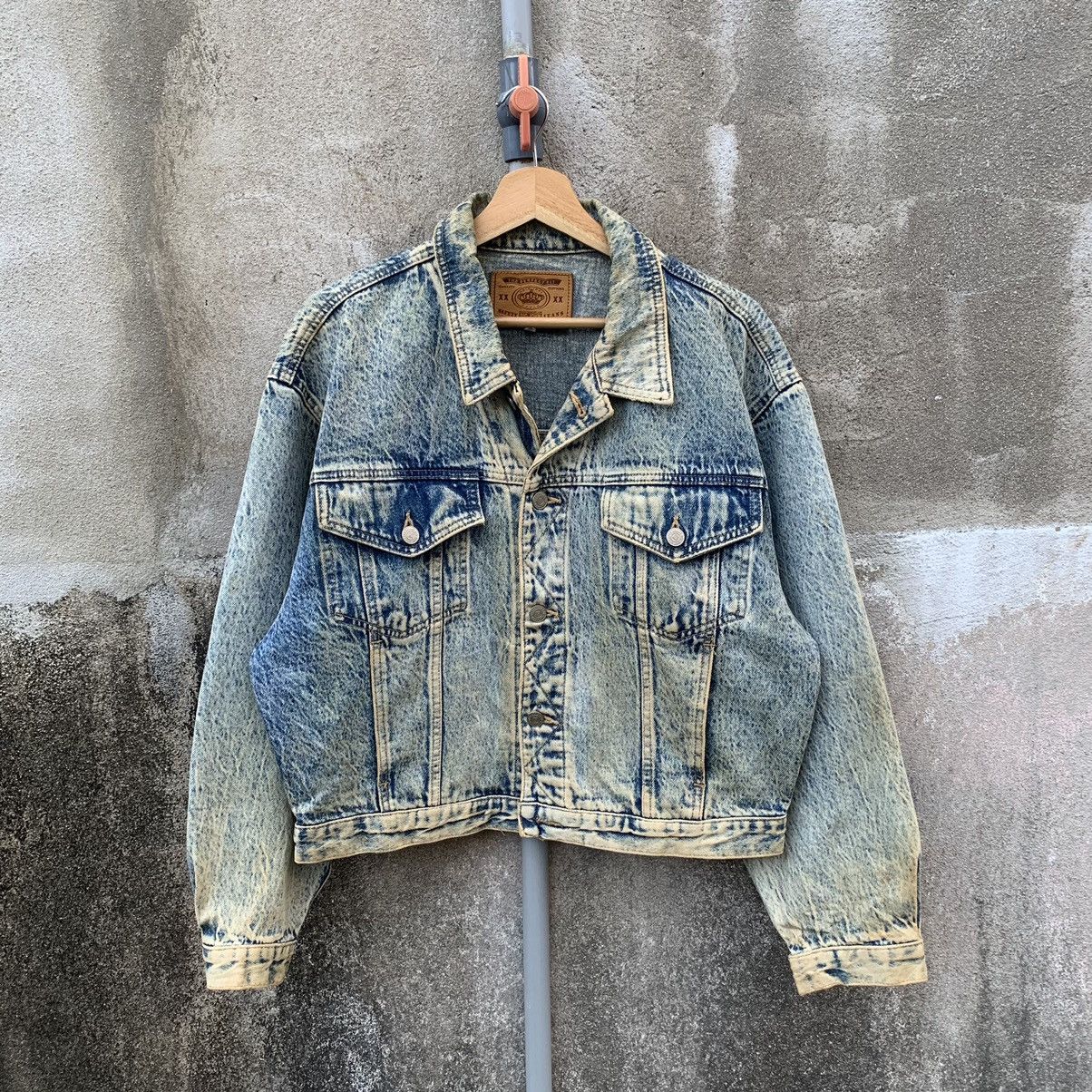 Big John × Vintage STEALS💥Vintage 90’s BIG JOHN Denim Acid Wash Trucker Jacket Size US L / EU 52-54 / 3 - 1 Thumbnail