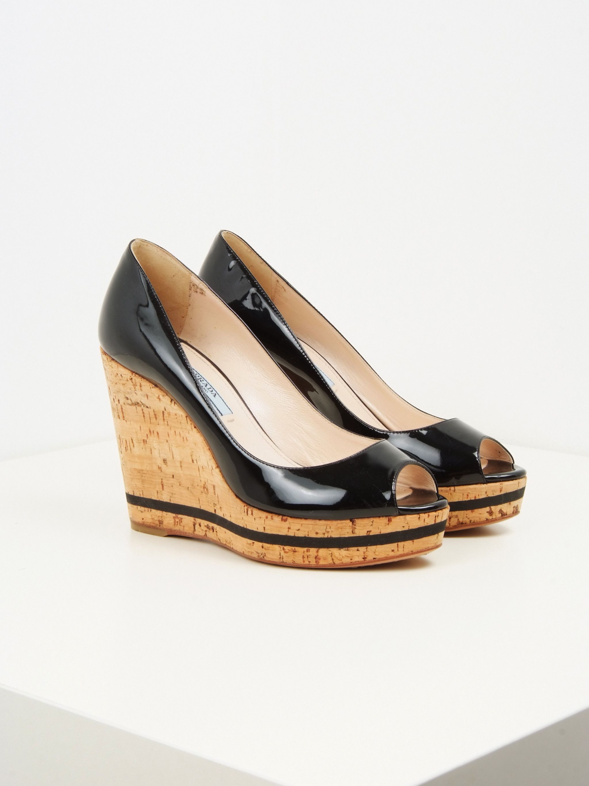 Prada Prada pump platform cork black shoes Size US 6 / IT 36 - 2 Thumbnail
