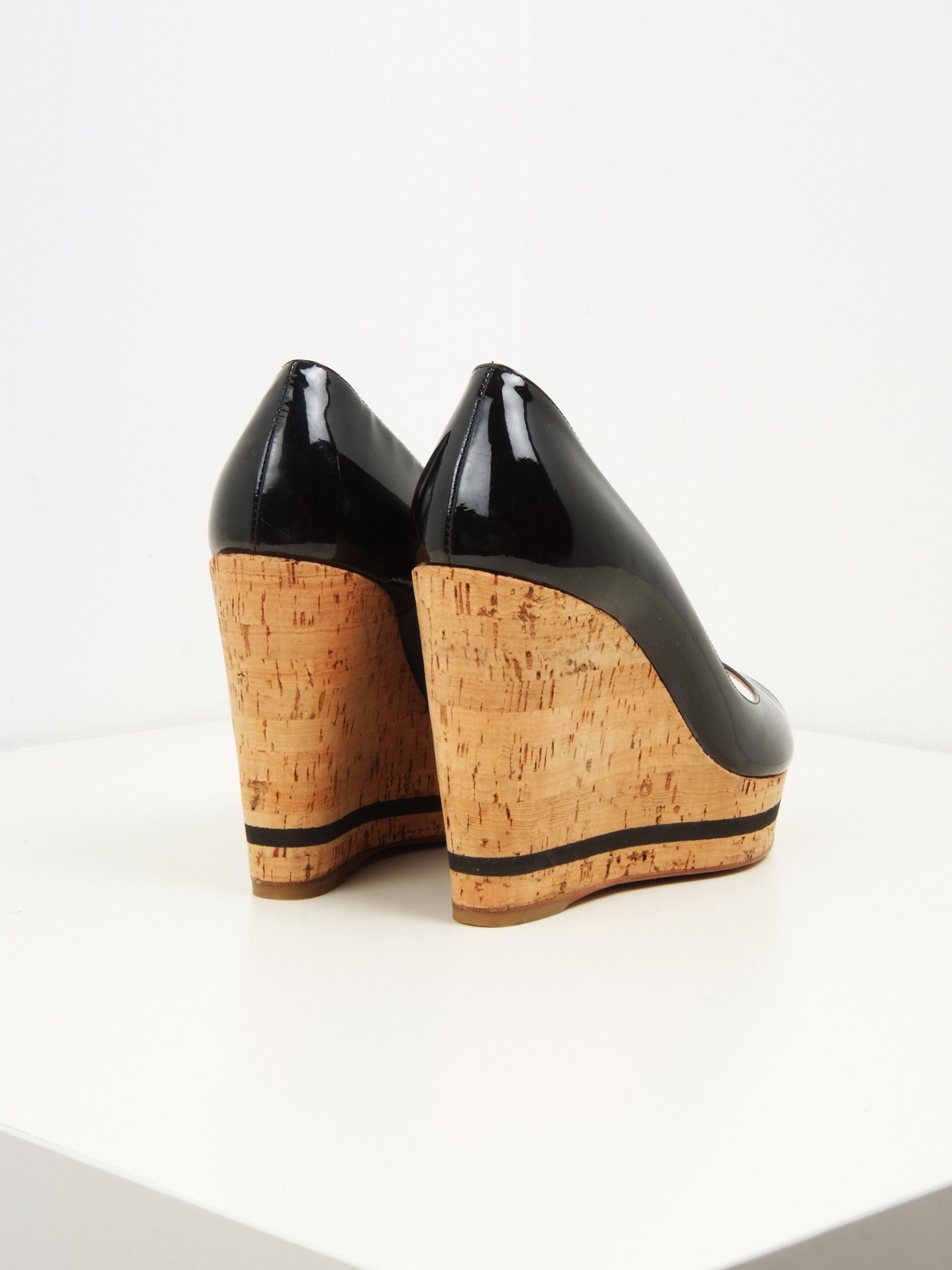 Prada Prada pump platform cork black shoes Size US 6 / IT 36 - 3 Thumbnail