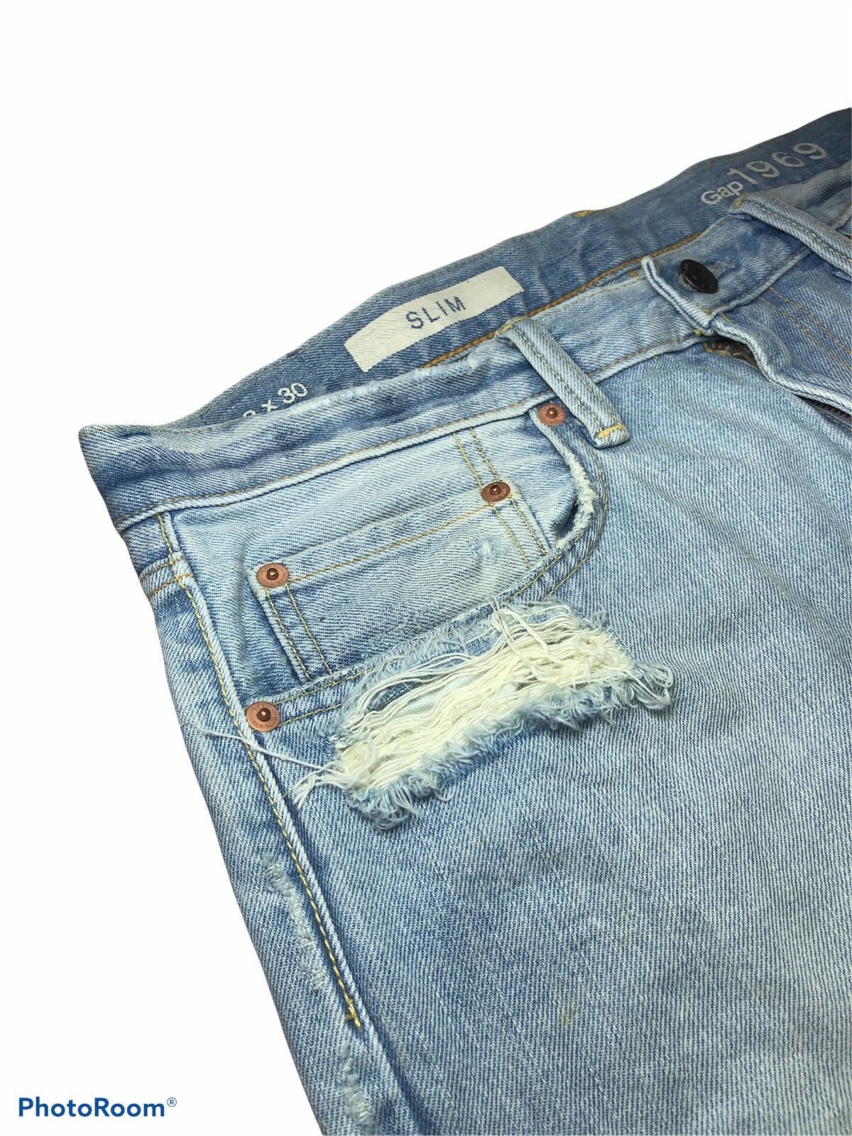Gap 🔥GAP🔥Distressed Denim Slim Size US 33 - 5 Thumbnail