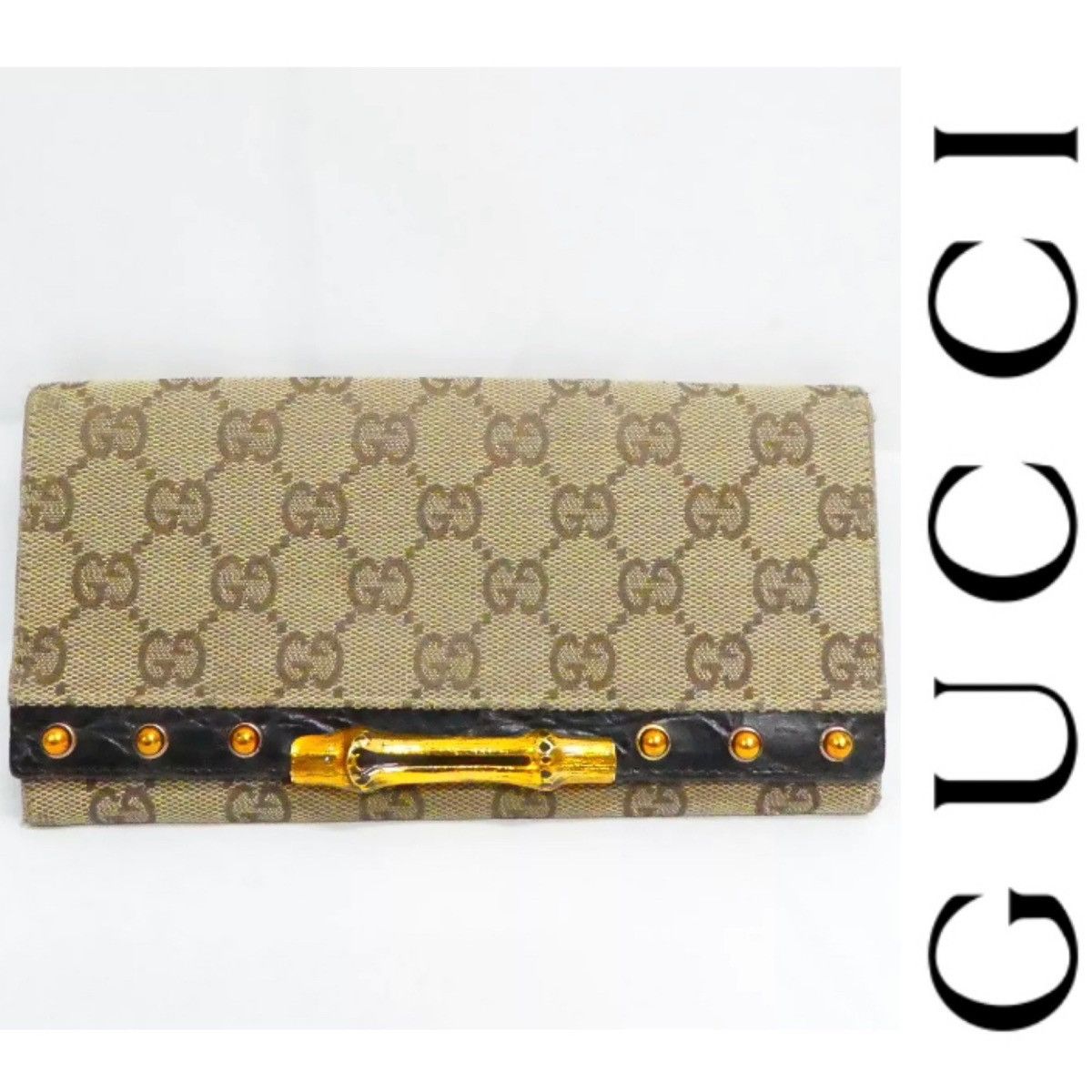 Gucci GUCCI GG Monogram Bamboo Wallet Vintage Size ONE SIZE - 1 Thumbnail