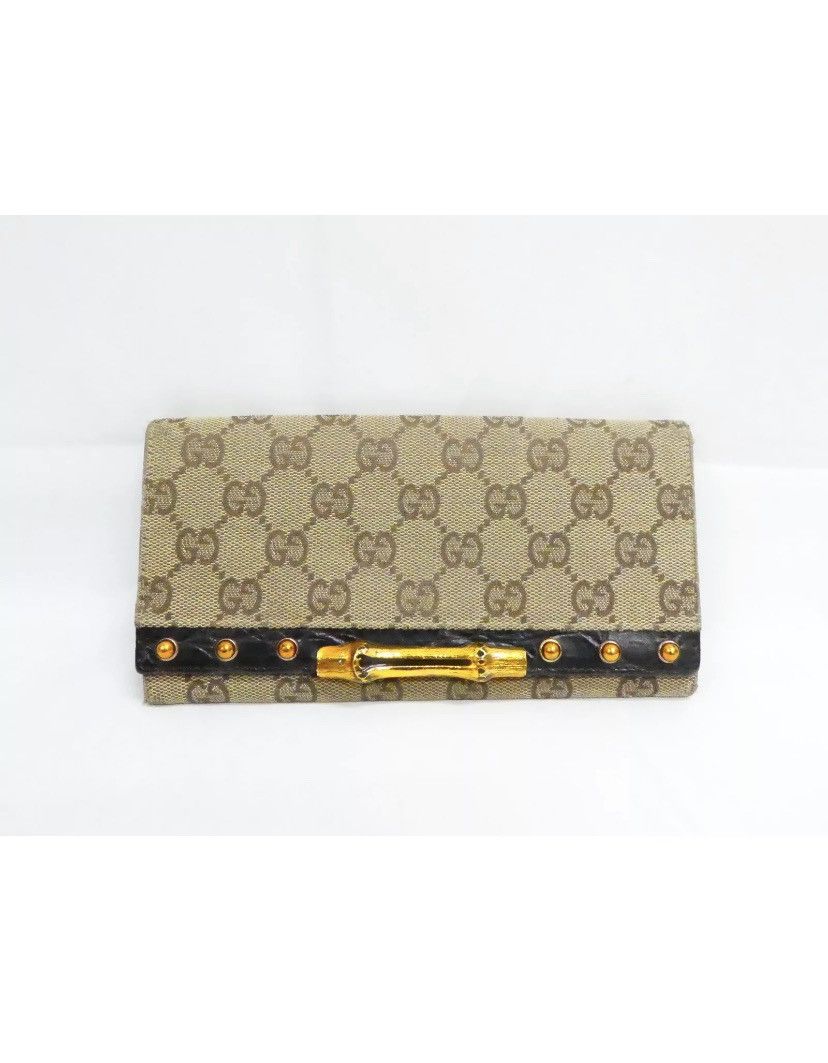 Gucci GUCCI GG Monogram Bamboo Wallet Vintage Size ONE SIZE - 14 Thumbnail
