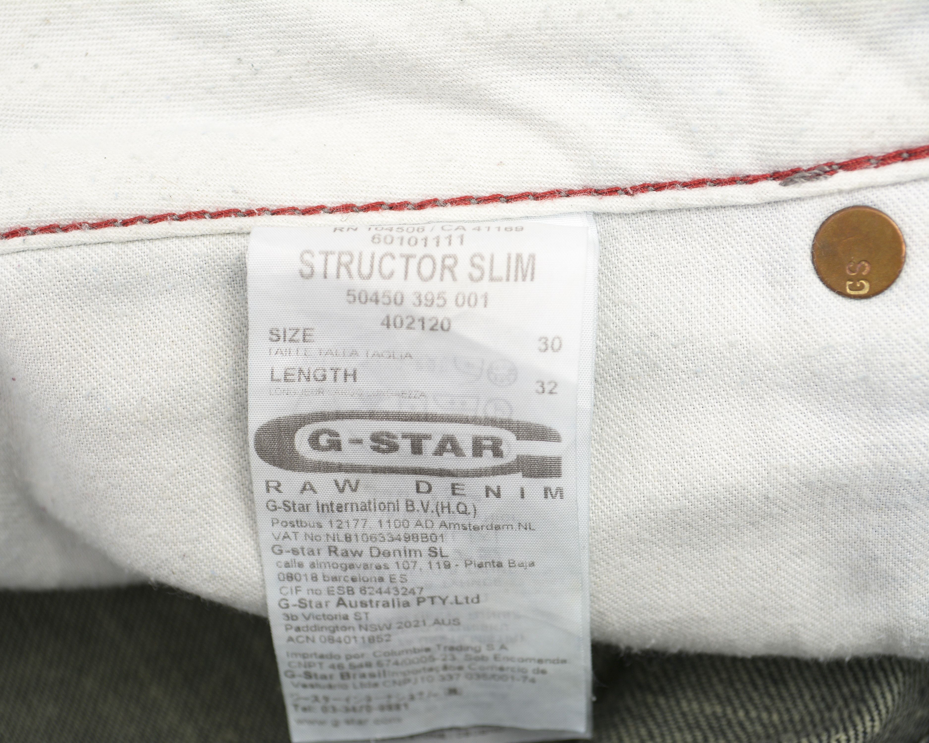 G-Star Structor Slim Jeans Denim Pants 3301 Trousers Button Fly Size US 30 / EU 46 - 5 Thumbnail