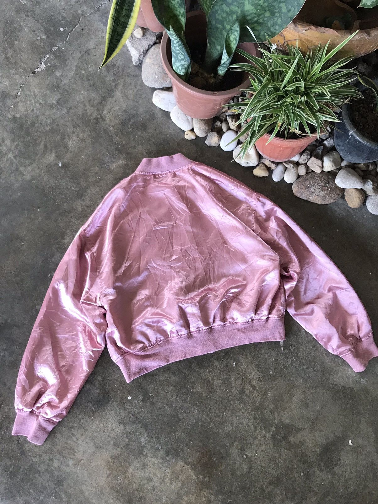 Japanese Brand Sukajan Souvenir Embroidery Pink Flower Jacket Yokosuka Size S / US 4 / IT 40 - 8 Thumbnail