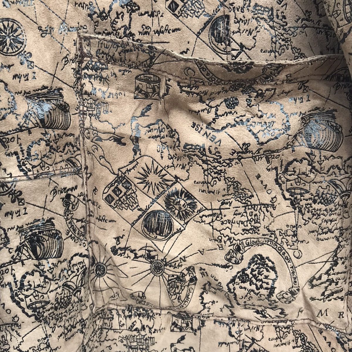 Branded Leather Rare Designer Full Print Map Leather Jacket Size US S / EU 44-46 / 1 - 6 Thumbnail